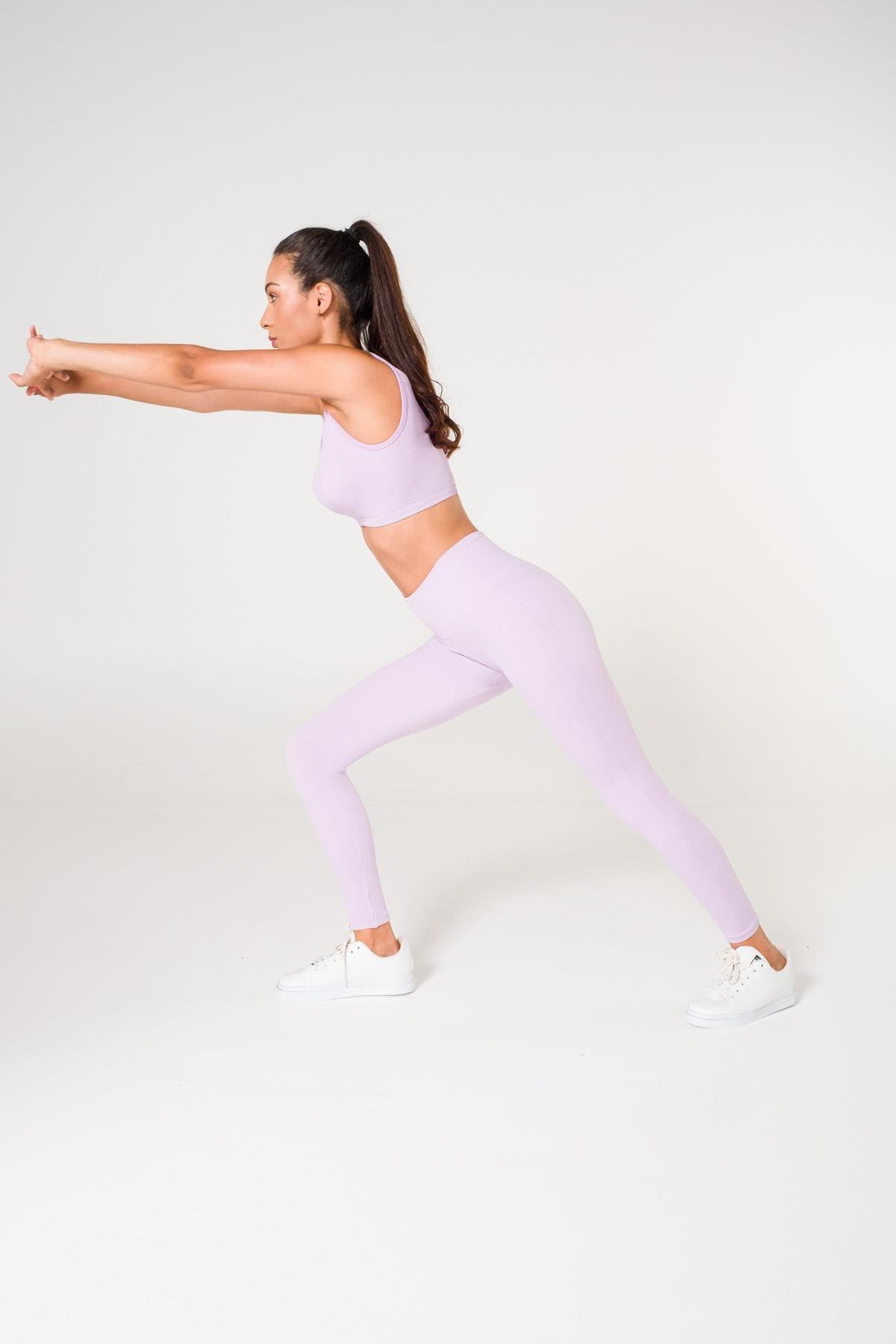 Women's Roll-Up Sports Tights - Double Layer & Seamless & High Waist Ribbed