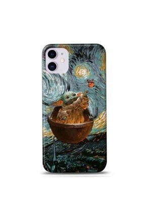 Iphone 11 Uyumlu Star Wars Yoda Van Gogh Tasarımlı Telefon Kılıfı desecase014879