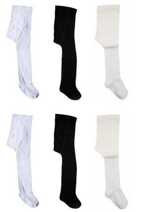 6'lı Çocuk Beyaz-Siyah-Ekru Külotlu Çorap 9.01.0004-6