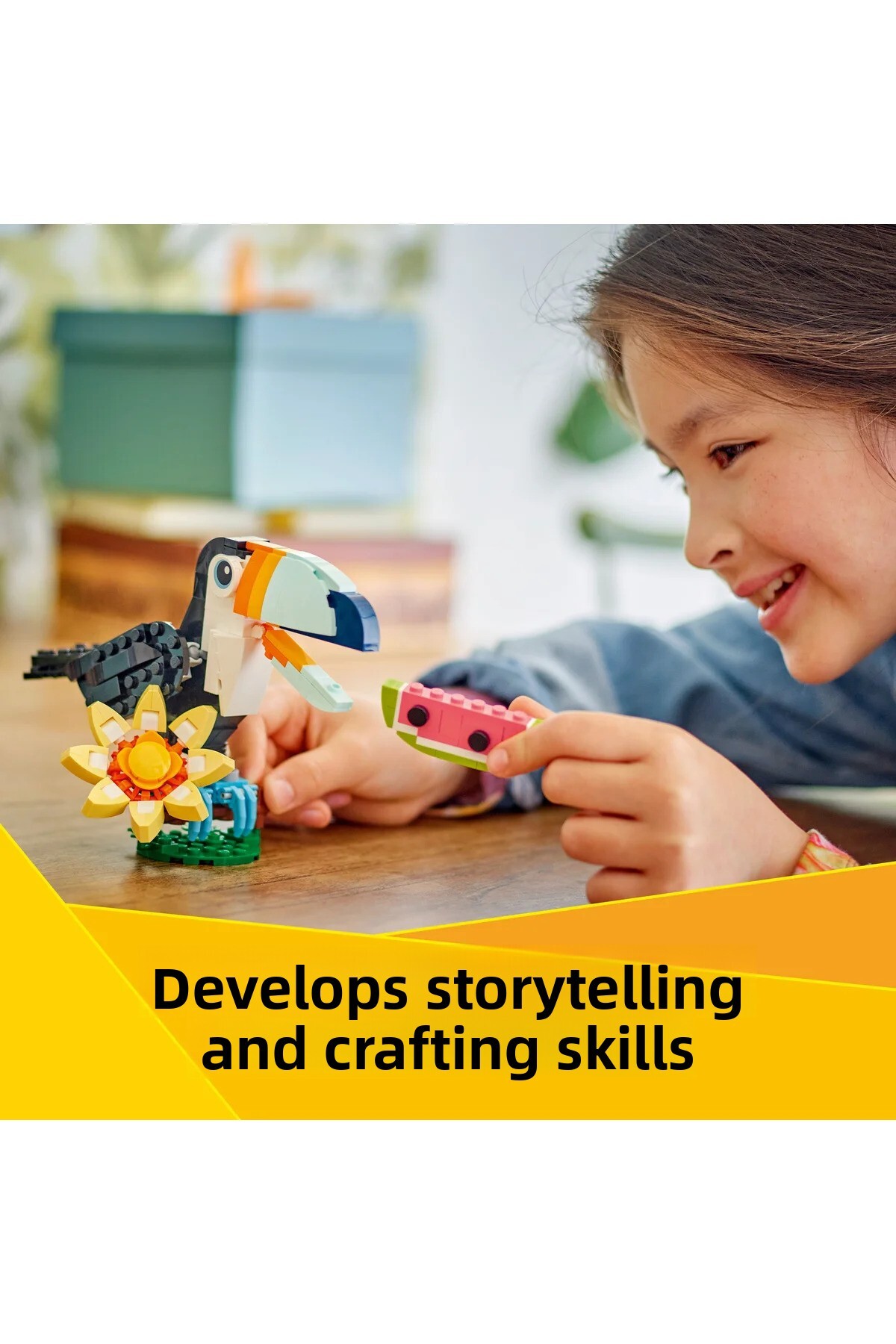 ® کریِیتور ۳ در ۱ حیوانات وحشی: طوطی توکان گرمسیری ۳۱۱۷۳ – مجموعه ساختنی اسباببازی ۷ سال به بالا (۲۲۵ قطعه)