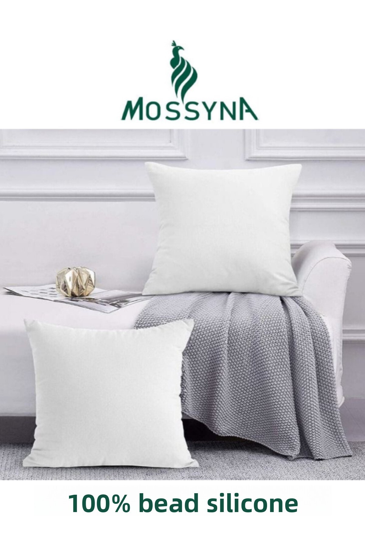 Mossyna 4 τεμάχια εξαιρετικά πυκνών ριχτάριων μαξιλαριών με χάντρες σιλικόνης, διαφορετικές επιλογές μεγεθών και πλένονται