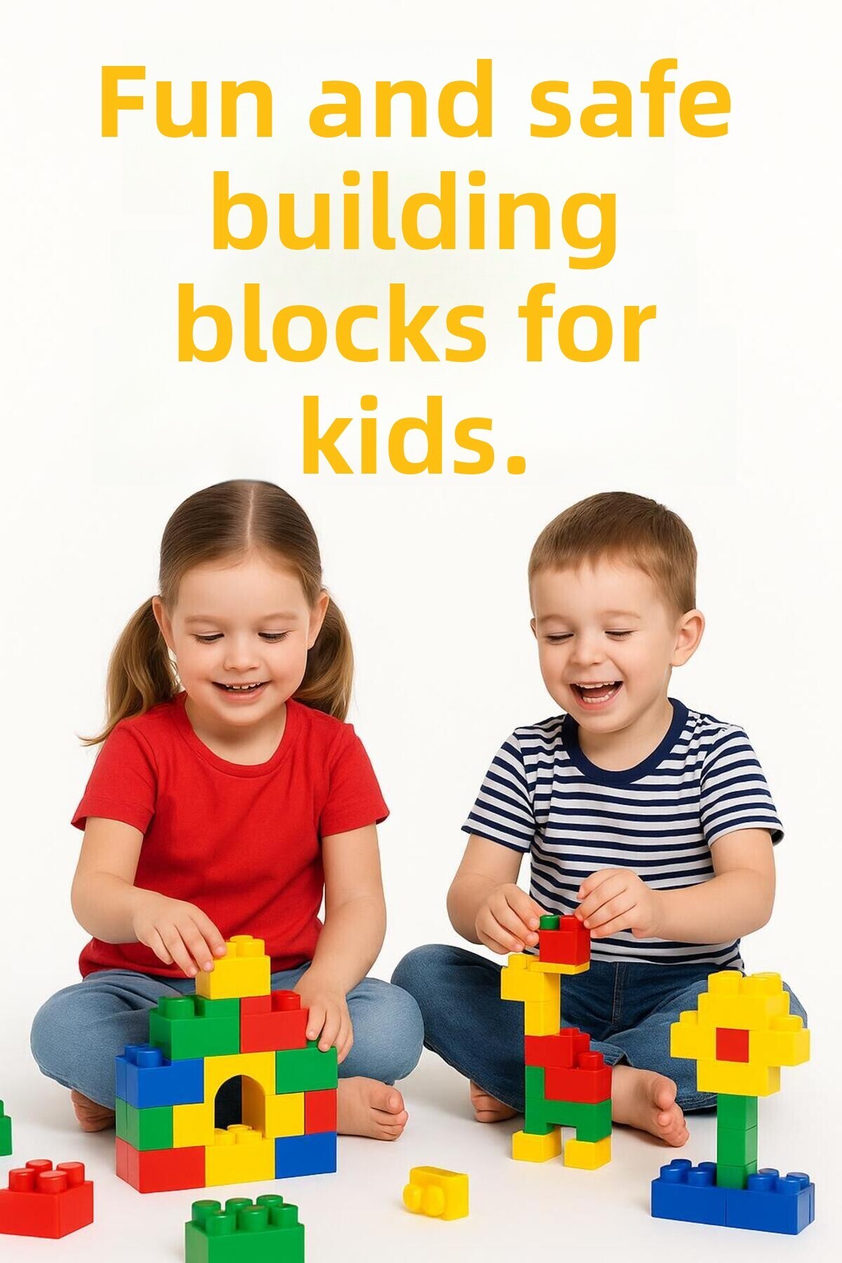 بلوک‌های ساختنی XXL – ۴۵ تکه، اسباب‌بازی آموزشی رنگارنگ