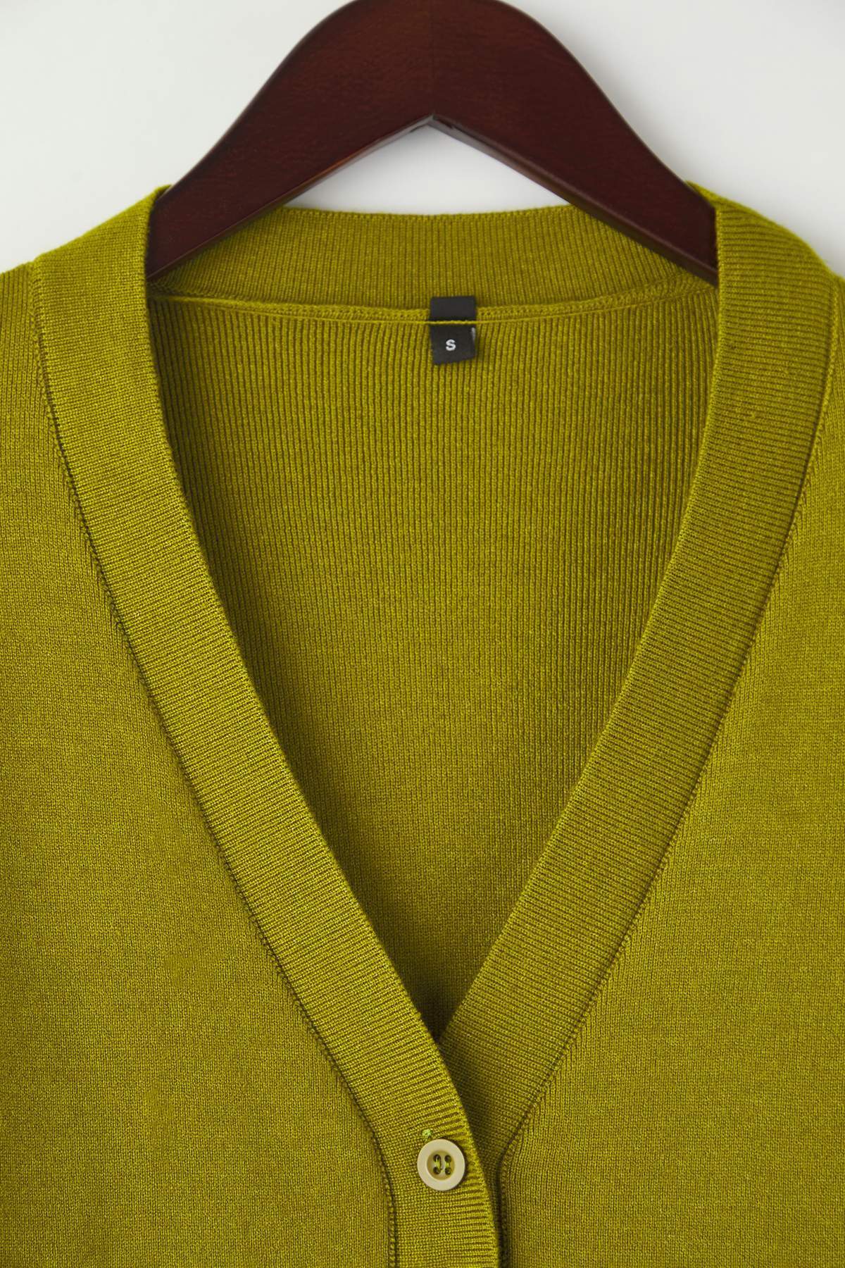 Trendyolmilla  Yağ Yeşil V Yaka Merserize Görünümlü Premium İplik/Özel İplik Triko Hırka TWOAW26HI00079 - Görsel 6