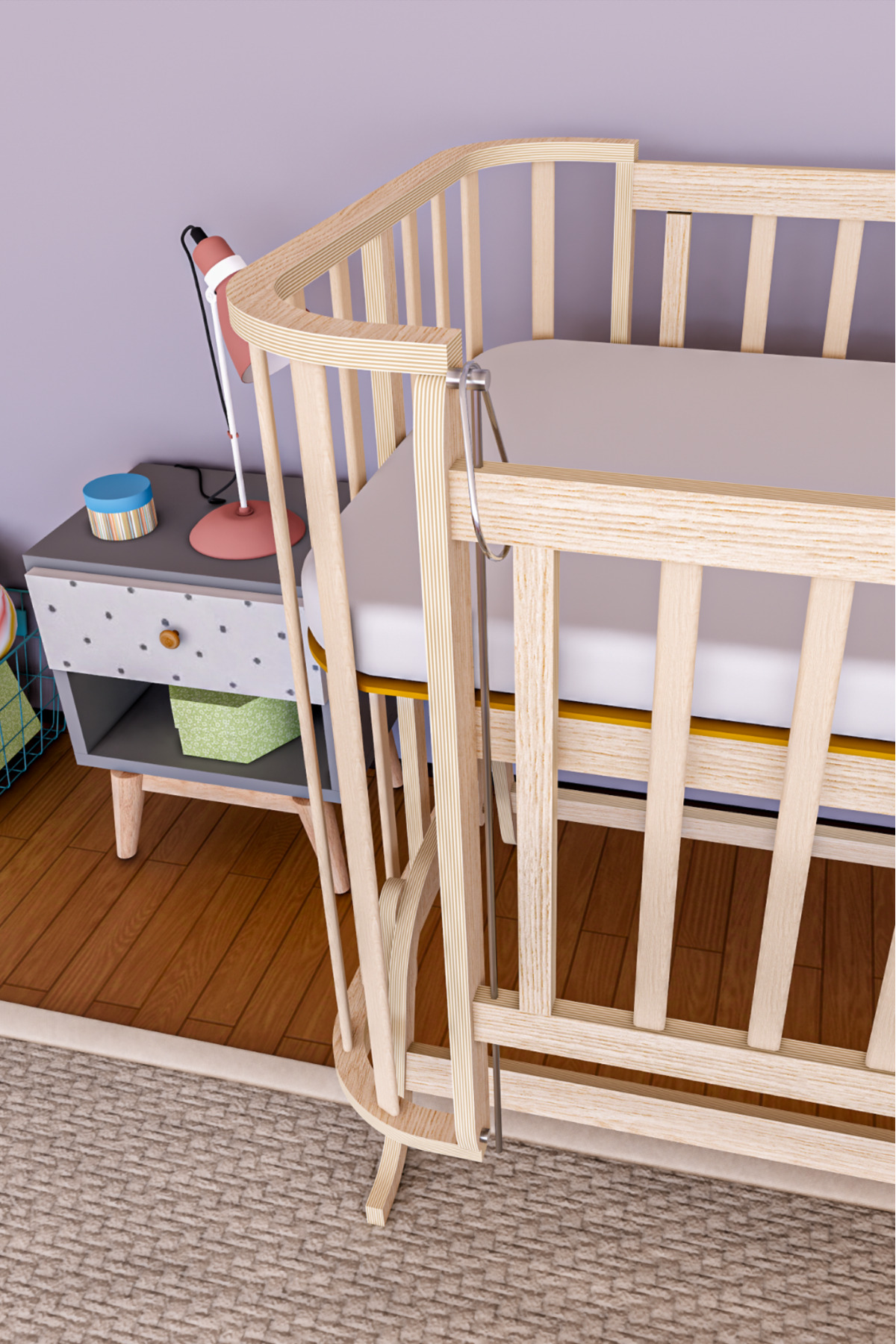 BebeK on For Mabela Beşik Ahşap Kahverengi Krem Örgü Koruma Set Ile fotoğrafı 5 (önizleme)