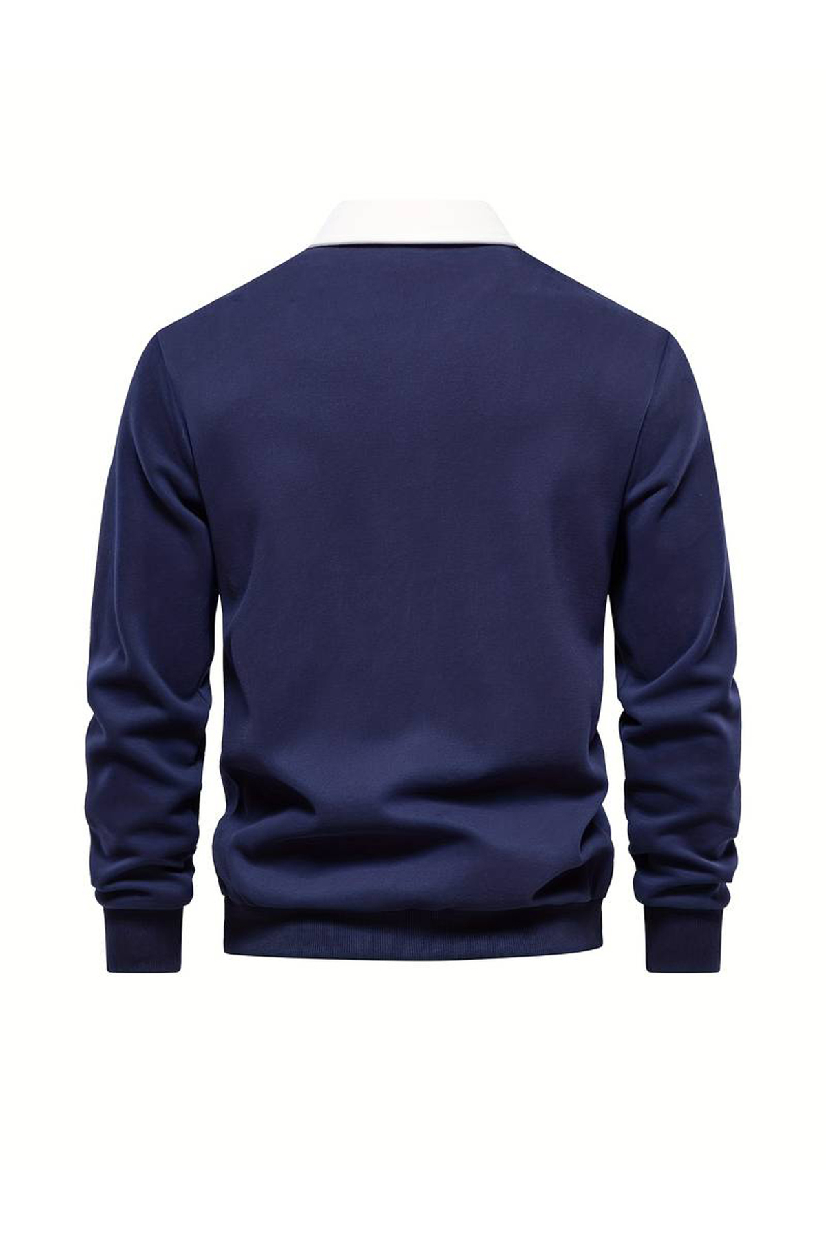 Ghassy Co. Erkek Retro Renk Bloklu Pamuklu Gömlek Yaka Sweatshirt görsel 2