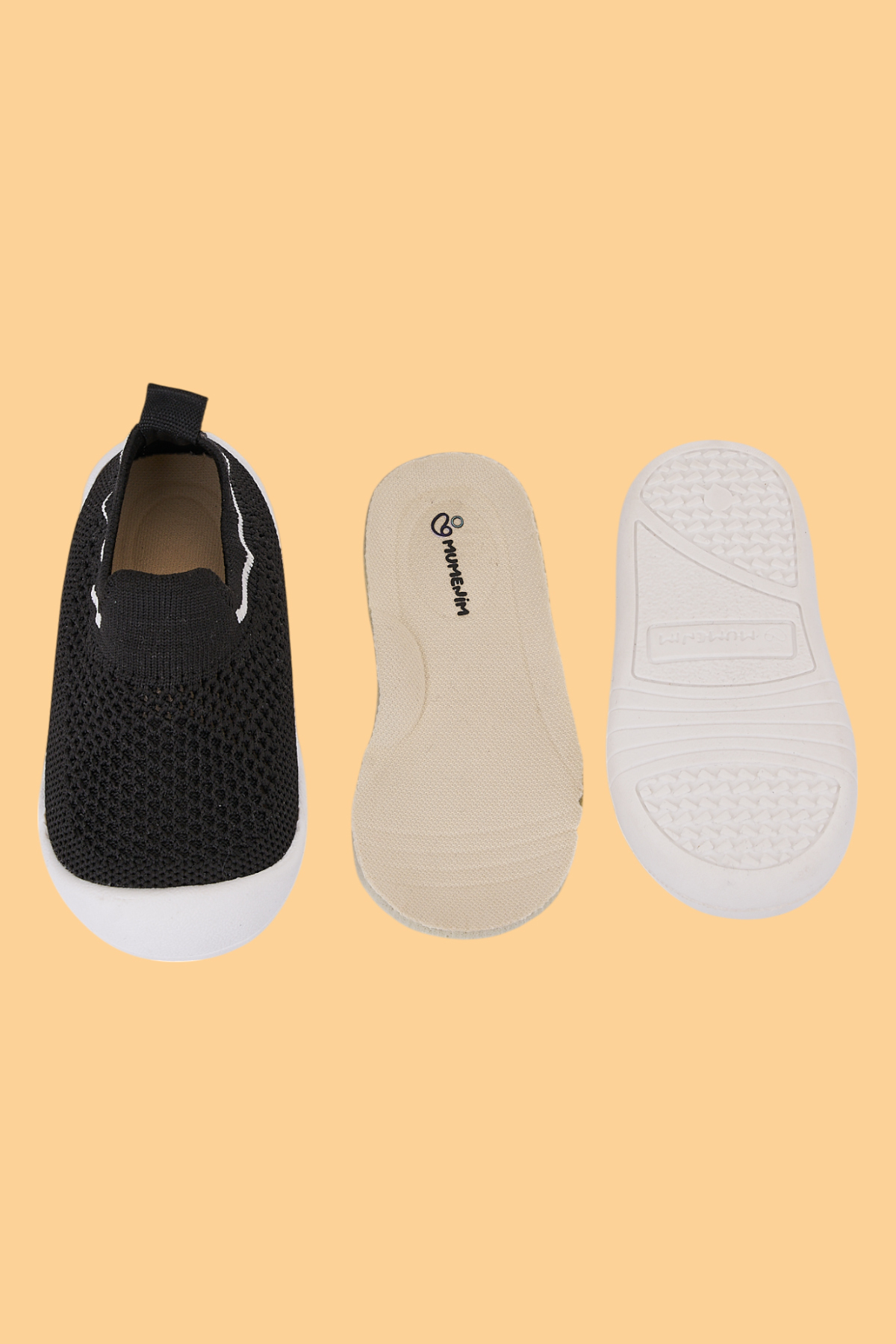 Mumenim Laaleys Erkek Bebek&çocuk Kaymaz Ortopedik Taban Siyah Ilk Adım Ayakkabısı/spor Sneaker fotoğrafı 5 (önizleme)