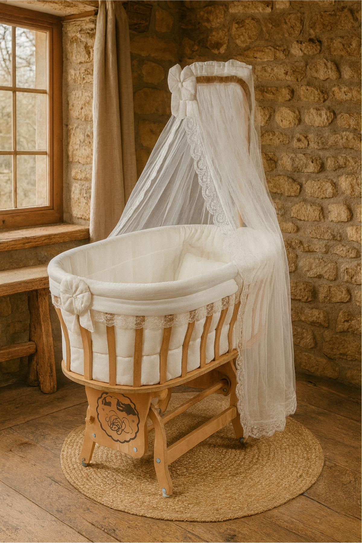 BebeK on For Sepet Beşik Krem Fransız Dantelli Uyku Seti fotoğrafı 6 (önizleme)