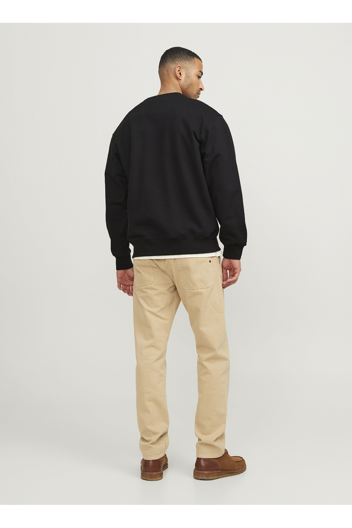 جک اند جونز سویشرت مردانه مشکی Crew Neck 12253391_RDDWILLIE SWEAT CREW NECK