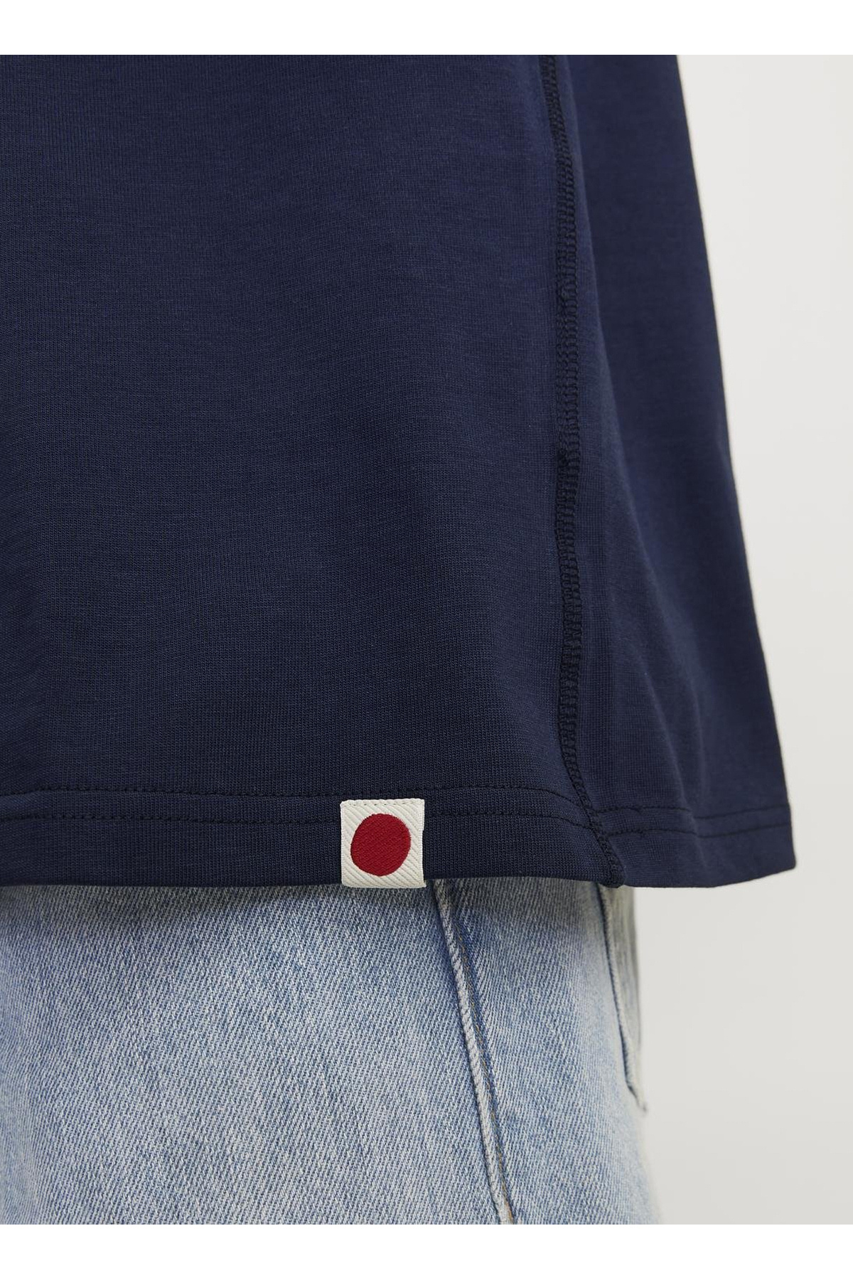 جک اند جونز تی شرت مردانه یقه گرد آبی سرمه ای RDDODIS TEE S/S CREW NECK SN