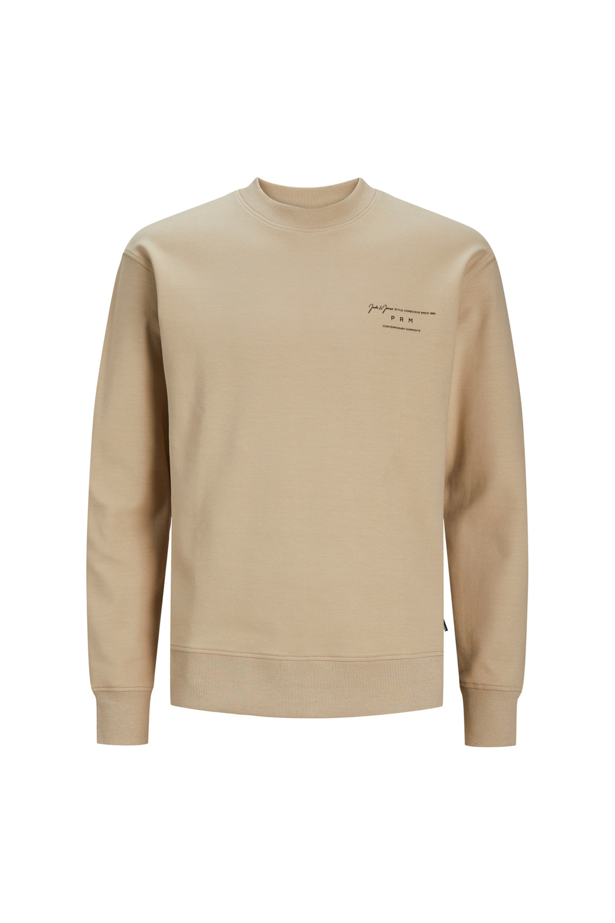 جک اند جونز سویشرت مردانه یقه ایستاده قهوه ای JPRBLASANCHEZ BRANDING SWEAT CREW N