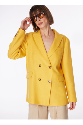 FABRIKA COMFORT Safran Kadın Kruvaze Kalıp Ceket FC4SL-CKT0077