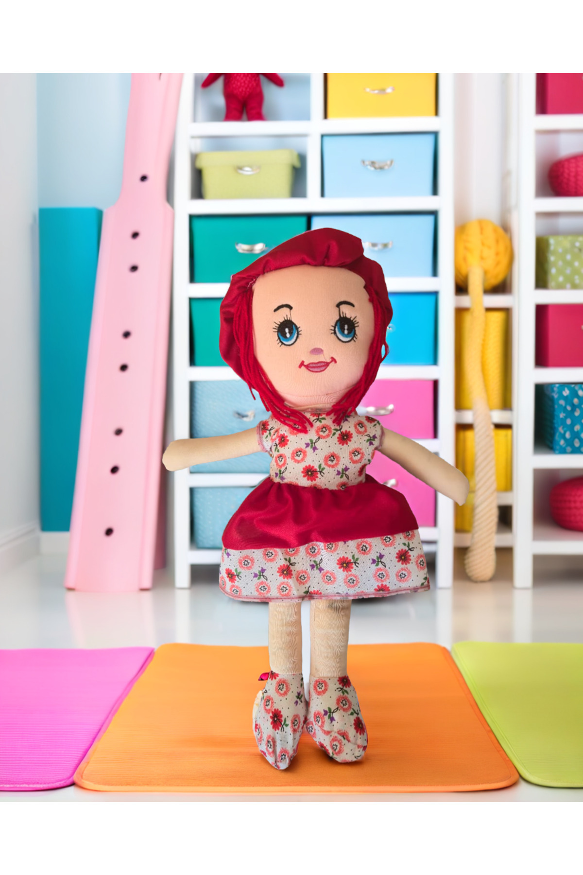 grs oyuncak Özel Üretim Oyuncak Bez Bebek 50cm Kırmızı Elbiseli Kız Çocuk Oyuncakları Eğitici Oyuncak fotoğrafı 2 (önizleme)