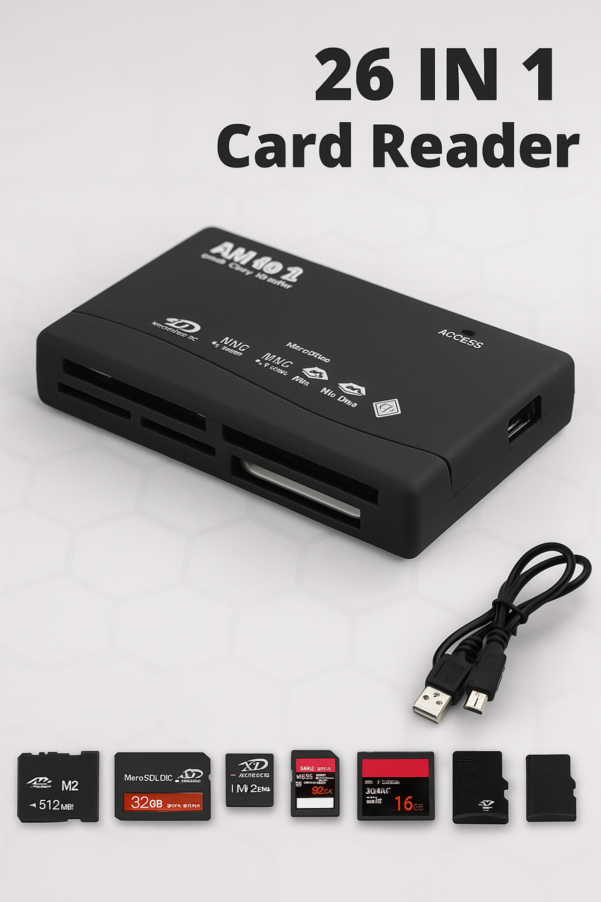 L'eDoren VİP Çoklu Kart Okuyucu 43 In 1 Usb Sd Sdhc Mini Micro Sd