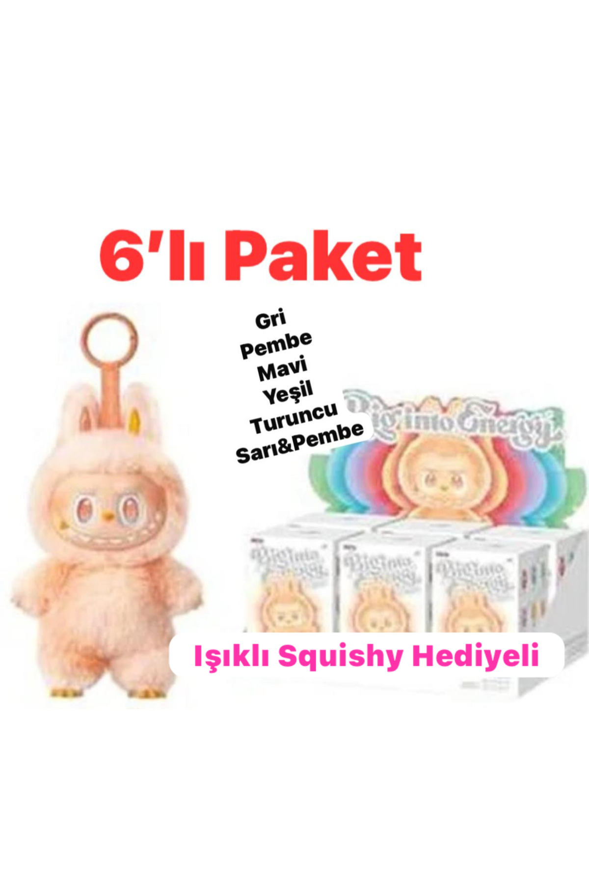 labubu sepeti Labubu Energy ekonomik paket ( Işıklı Squishy