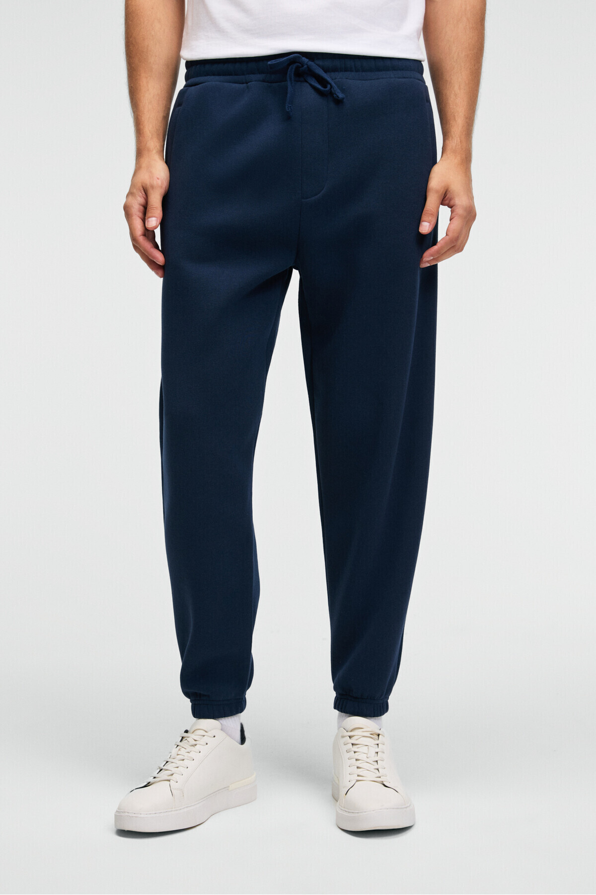 GRIMELANGE  ANSEL Erkek Lastikli Dar Paça Üç Cepli Yumuşacık Organik Pamuklu Lacivert Eşofman Altı - Görsel 6