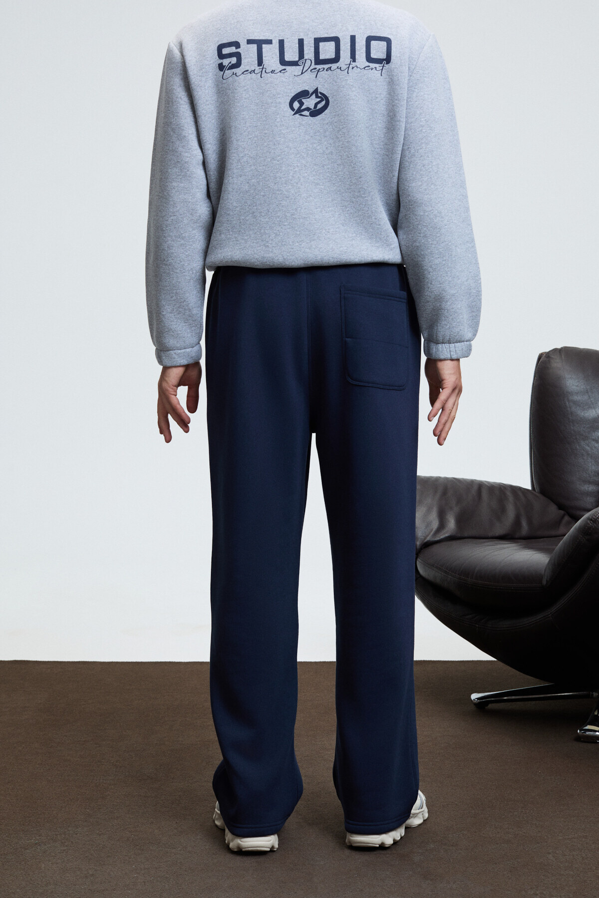 GRIMELANGE  BENSON Erkek Kordonlu Lastikli Bel Relaxed Fit Lacivert Eşofman Altı - Görsel 5