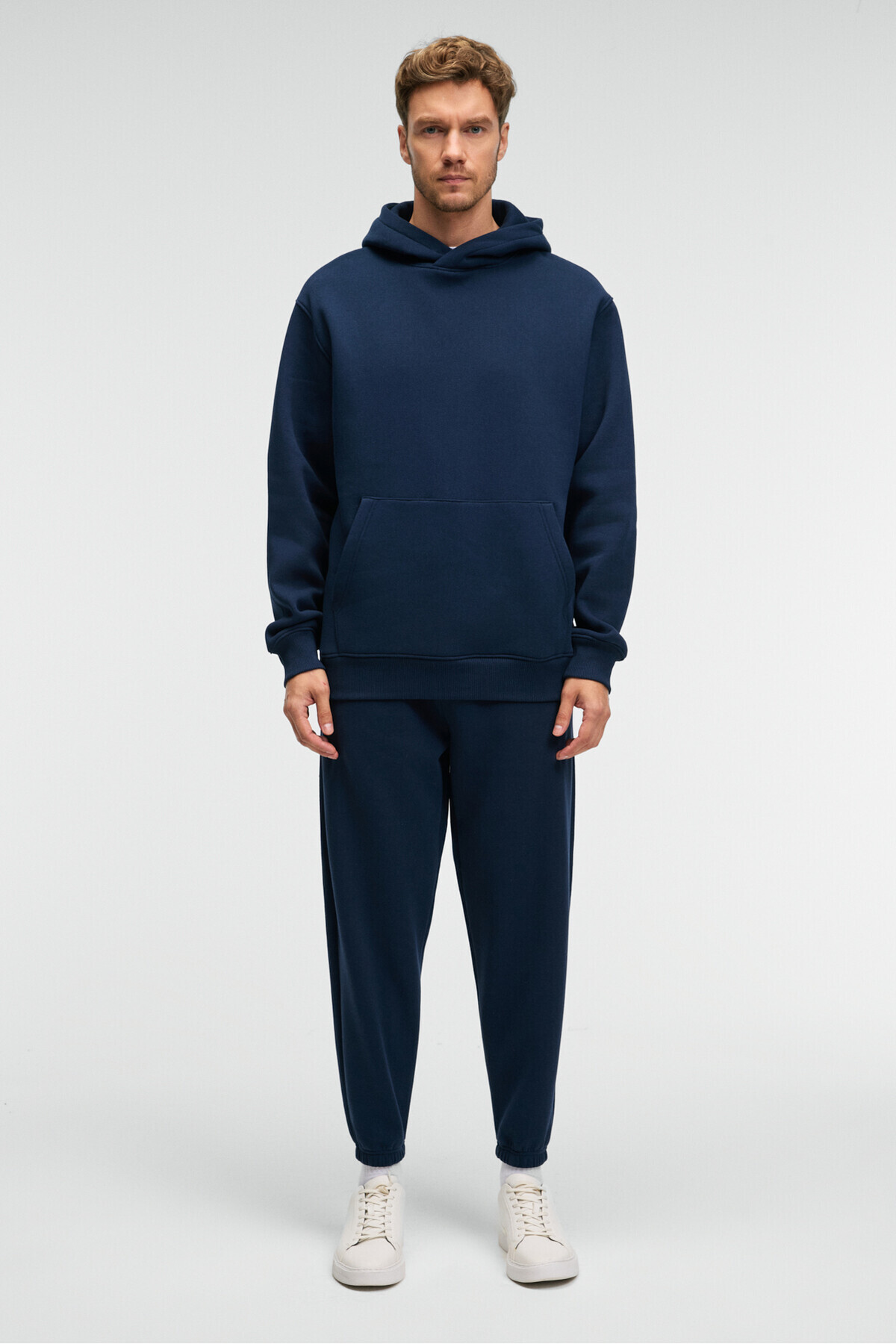 GRIMELANGE  ANSEL Erkek Lastikli Dar Paça Üç Cepli Yumuşacık Organik Pamuklu Lacivert Eşofman Altı - Görsel 4