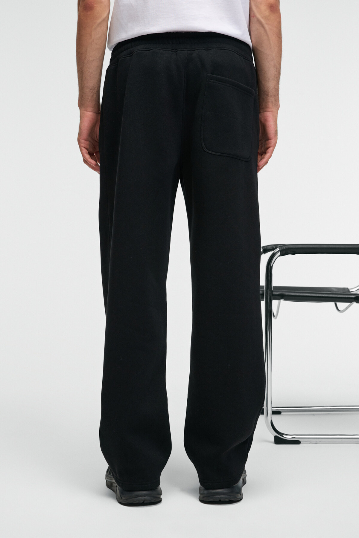 GRIMELANGE  BENSON Erkek Kordonlu Lastikli Bel Relaxed Fit Siyah Eşofman Altı - Görsel 6