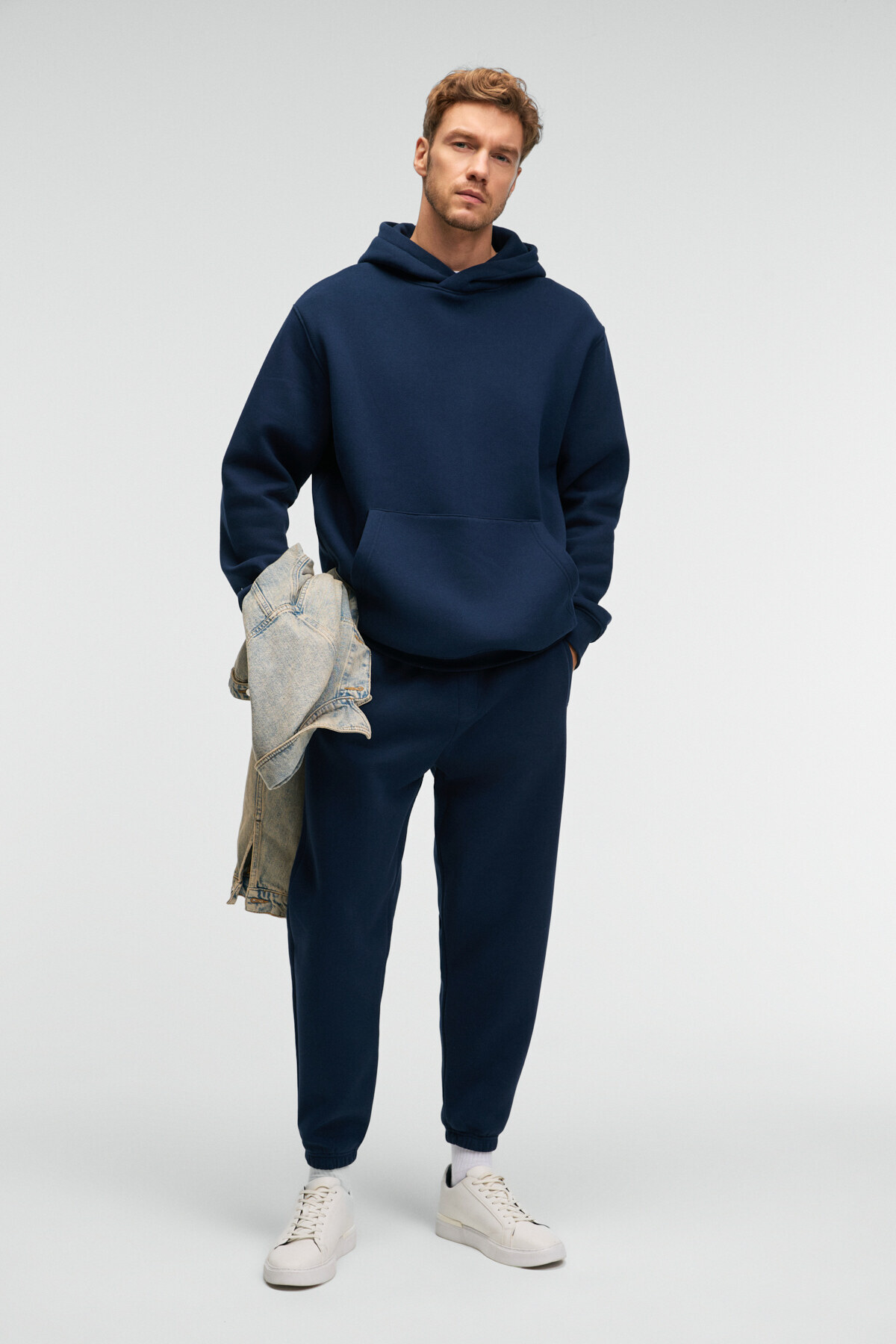 GRIMELANGE  ANSEL Erkek Lastikli Dar Paça Üç Cepli Yumuşacık Organik Pamuklu Lacivert Eşofman Altı - Görsel 2