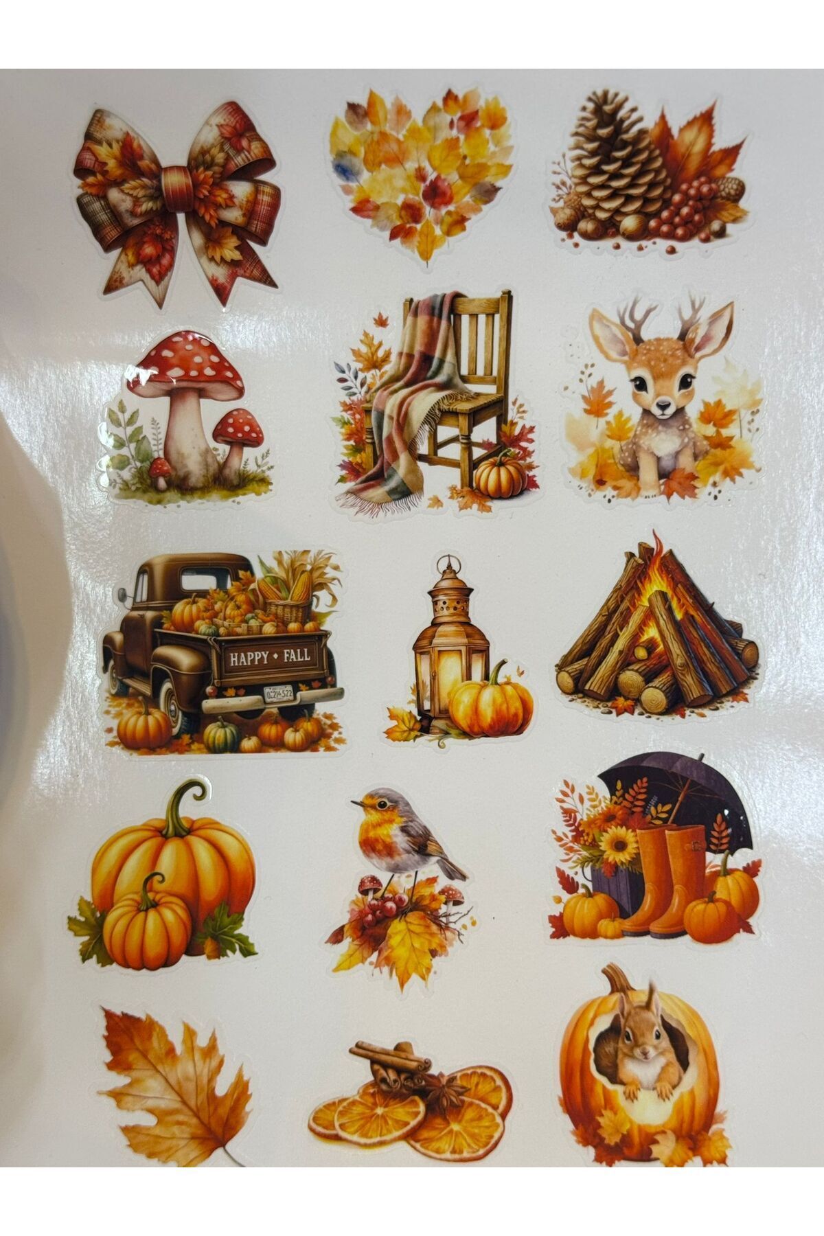 demontecraft Sonbahar temalı şeffaf sticker seti