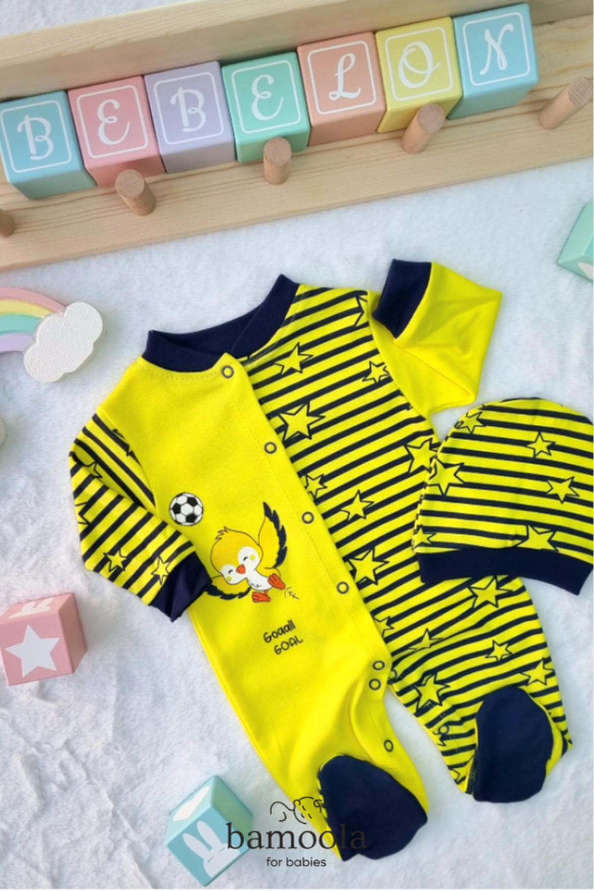 Bamoola Yenidoğan Bebek Tulum - Kanarya Fenerbahçe fotoğrafı 3 (önizleme)
