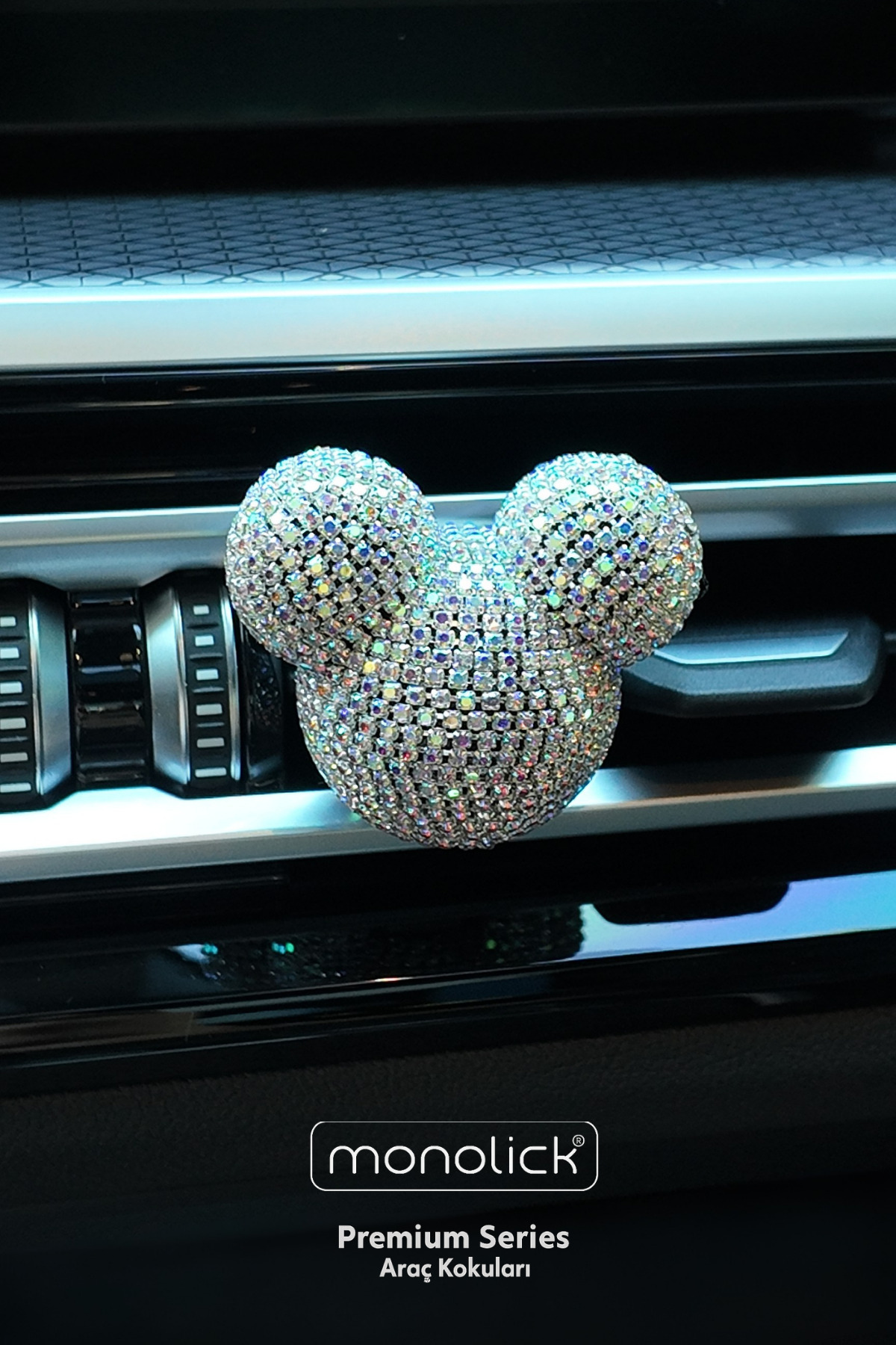 Monolick Diamond Kristal Ve Baget Taşlı Mickey Mouse Araba Oto