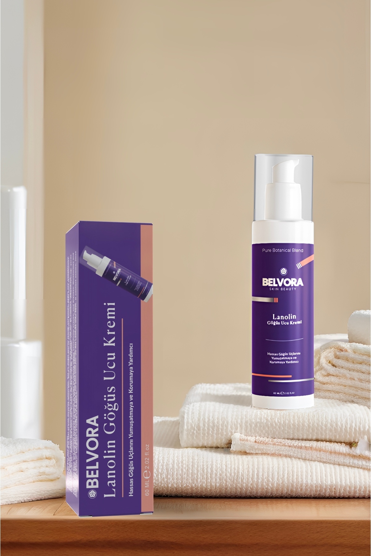 BELVORA HPA® Lanolin Göğüs Ucu Kremi – Nazik Bakım & Nemlendirme 60 ML fotoğrafı 2 (önizleme)