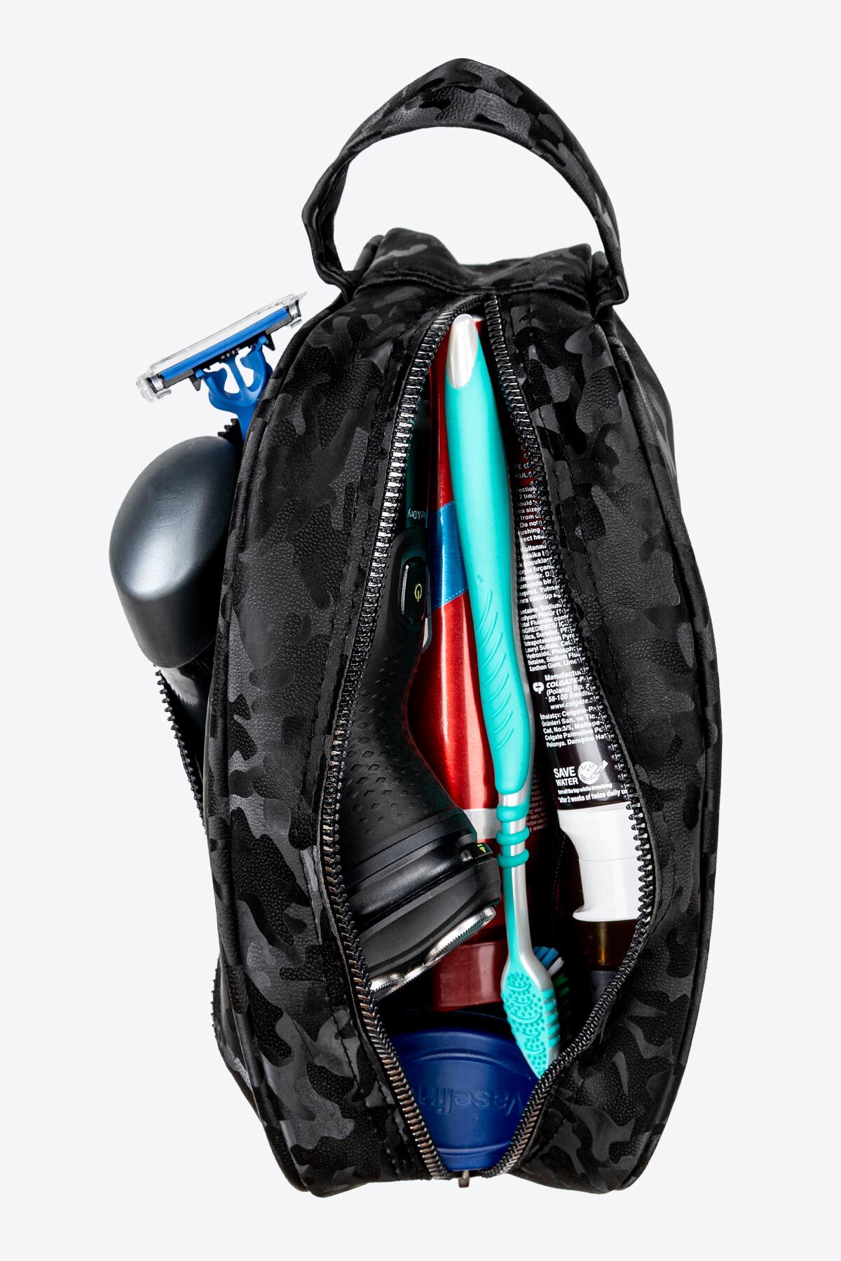 Helen's Home  Valiz Içi Kamuflaj Deri Erkek Bakım Çantası Seyahat Traş Çantası Erkek Hediyelik - Görsel 6