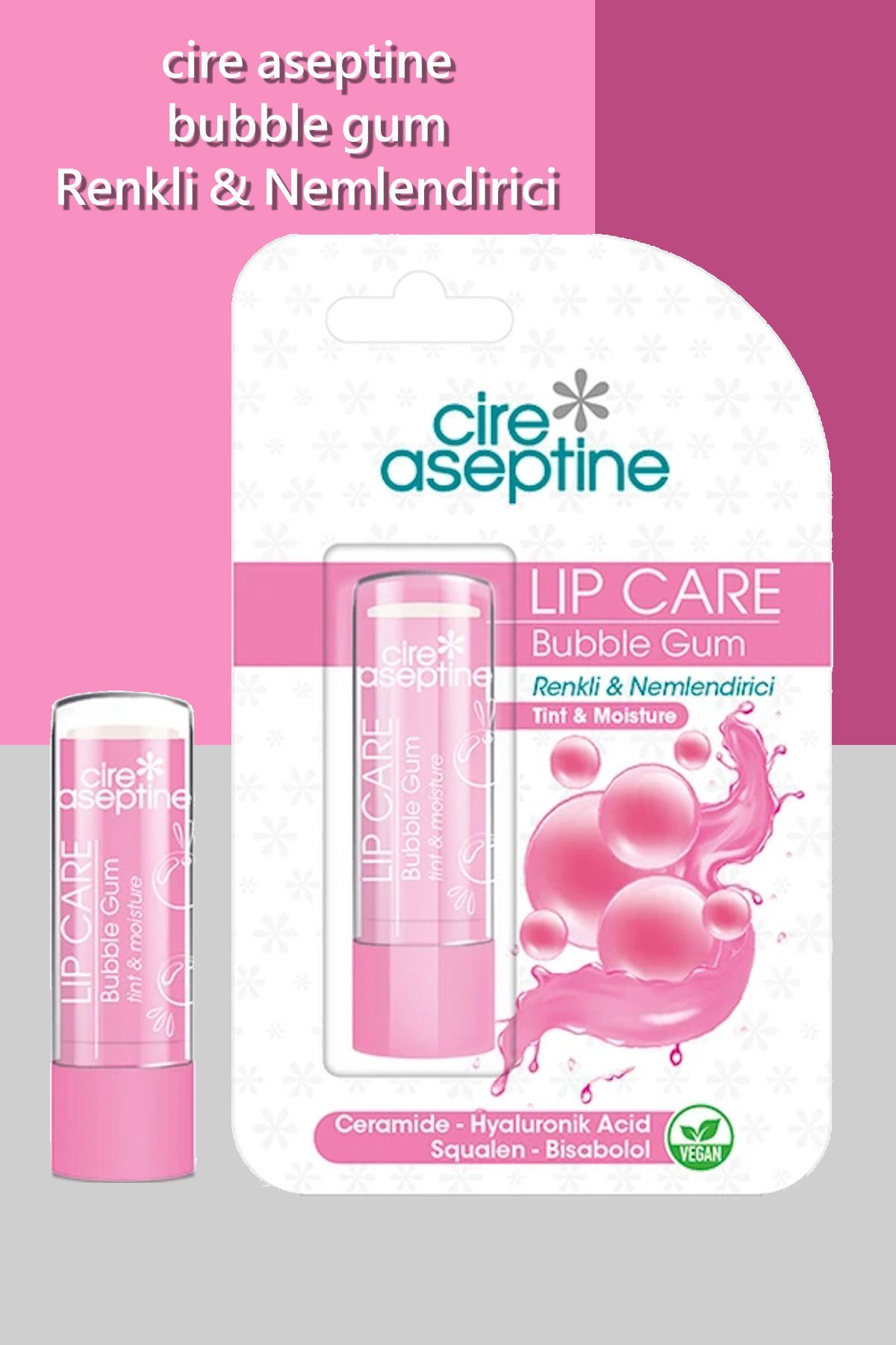Cire Aseptine Lip Care Bubble Gum Renkli Dudak Nemlendirici 4,5 G