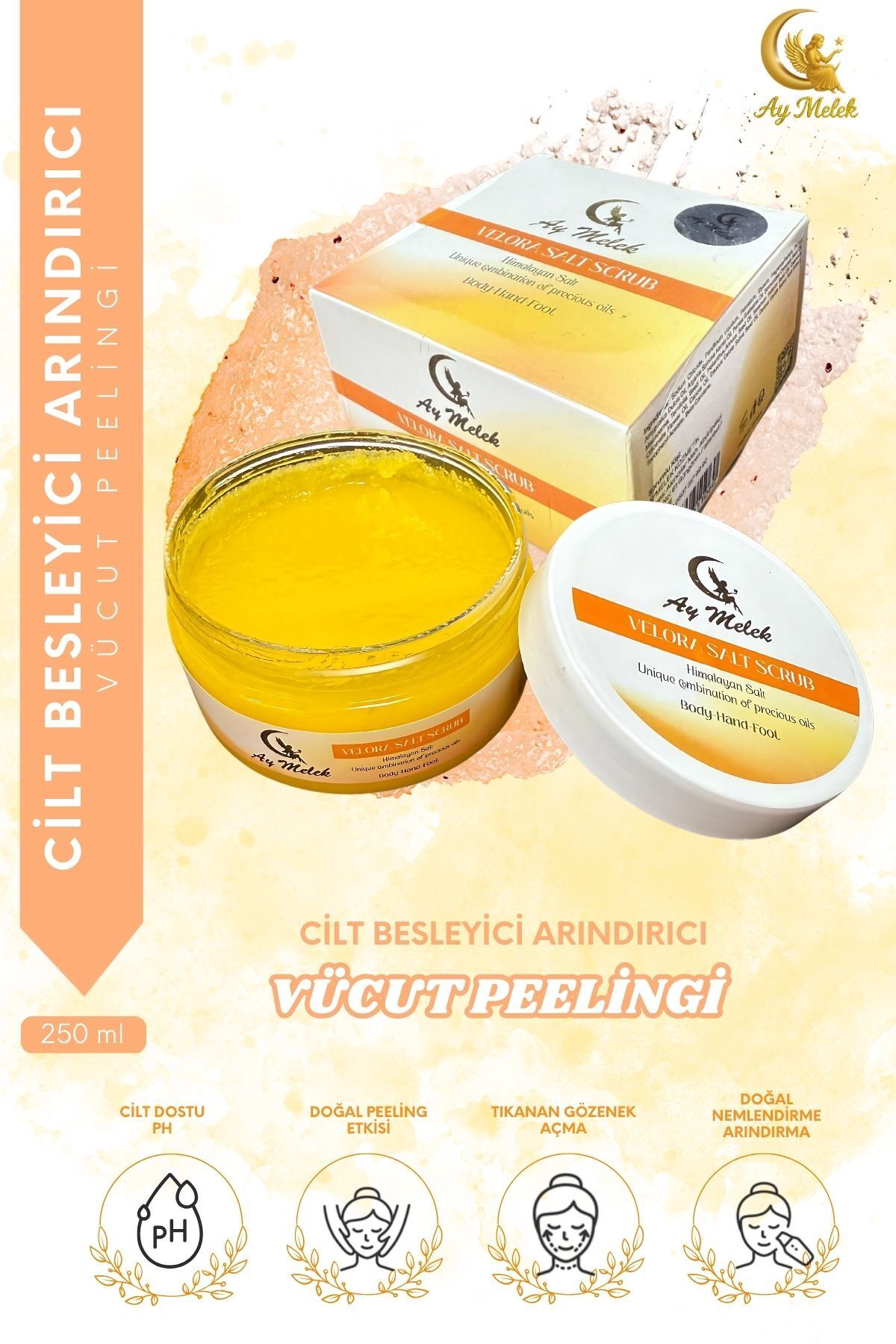 AYMELEK Sleek Body Scrub Besleyici Arındırıcı Nemlendiricili Vücut Peelingi Etkili Scrap