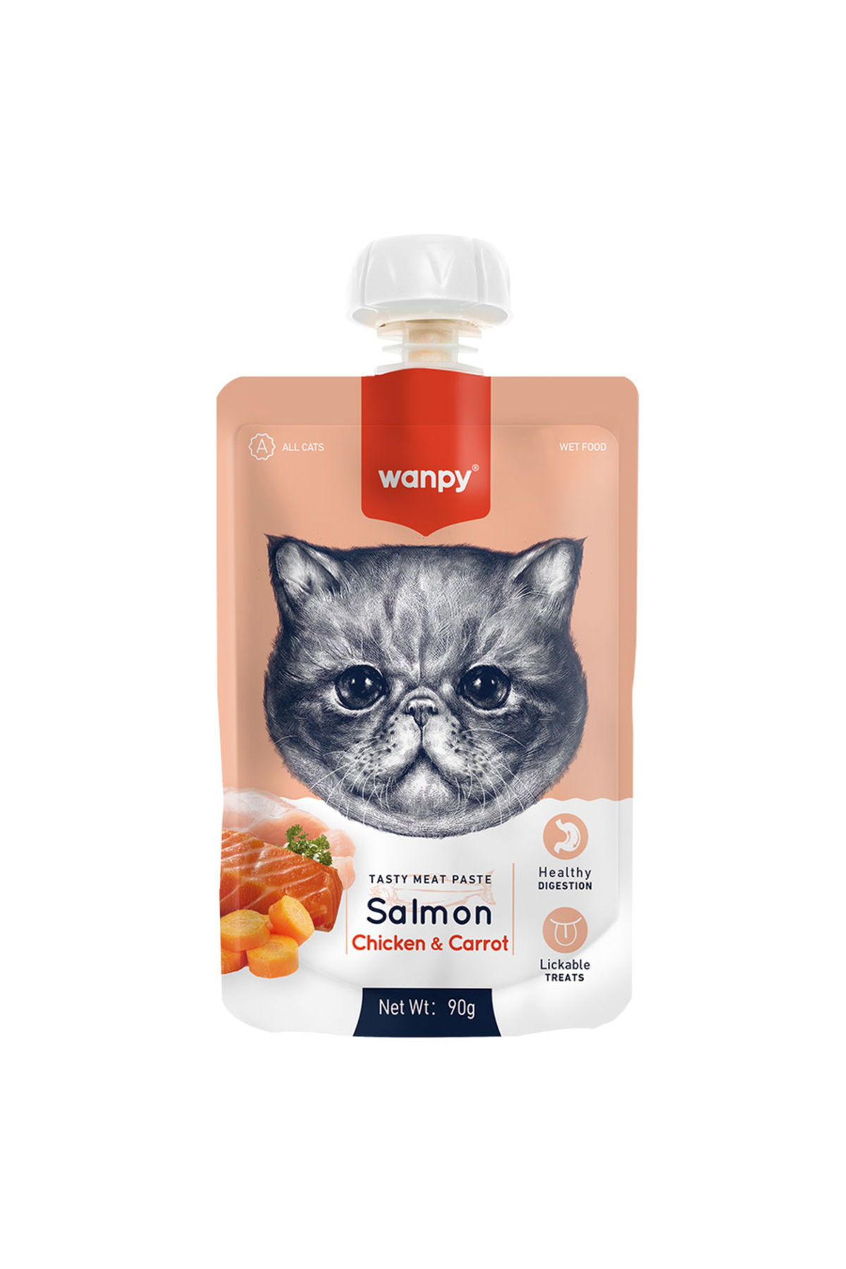 Wanpy Somonlu Tavuklu ve Havuçlu Krema Kedi Ödül Maması 90 gr
