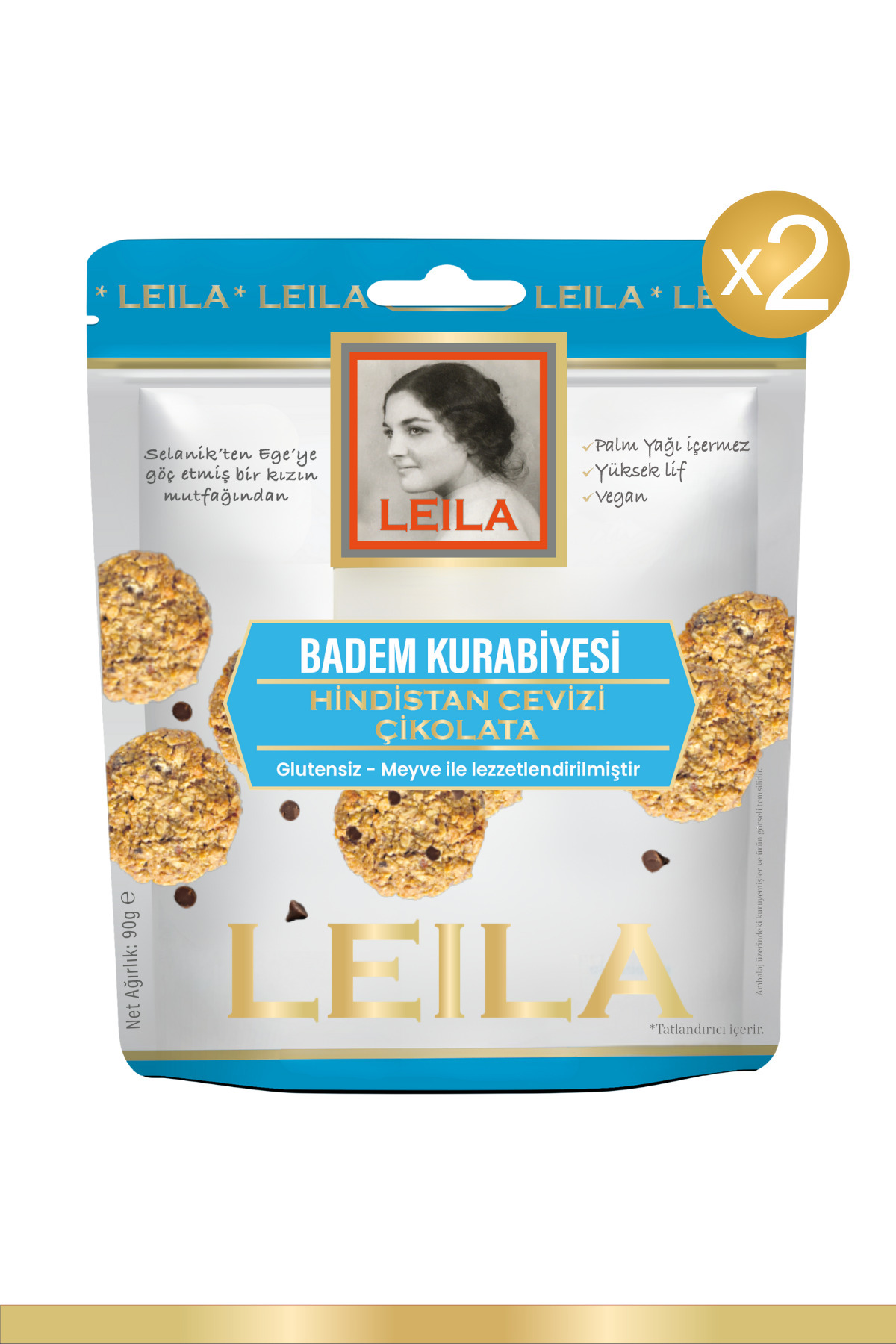balanu Leila Hindistan Cevizi & Çikolata Bademli Kurabiye 90gr x2adet