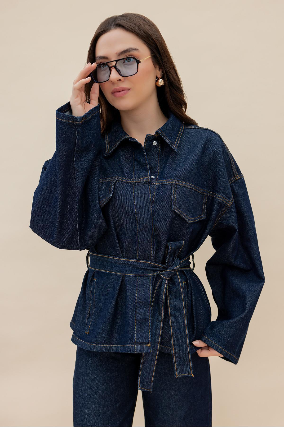 Dark Navy Denim Set: Chic and Comfortable Daily Style - Görsel 4