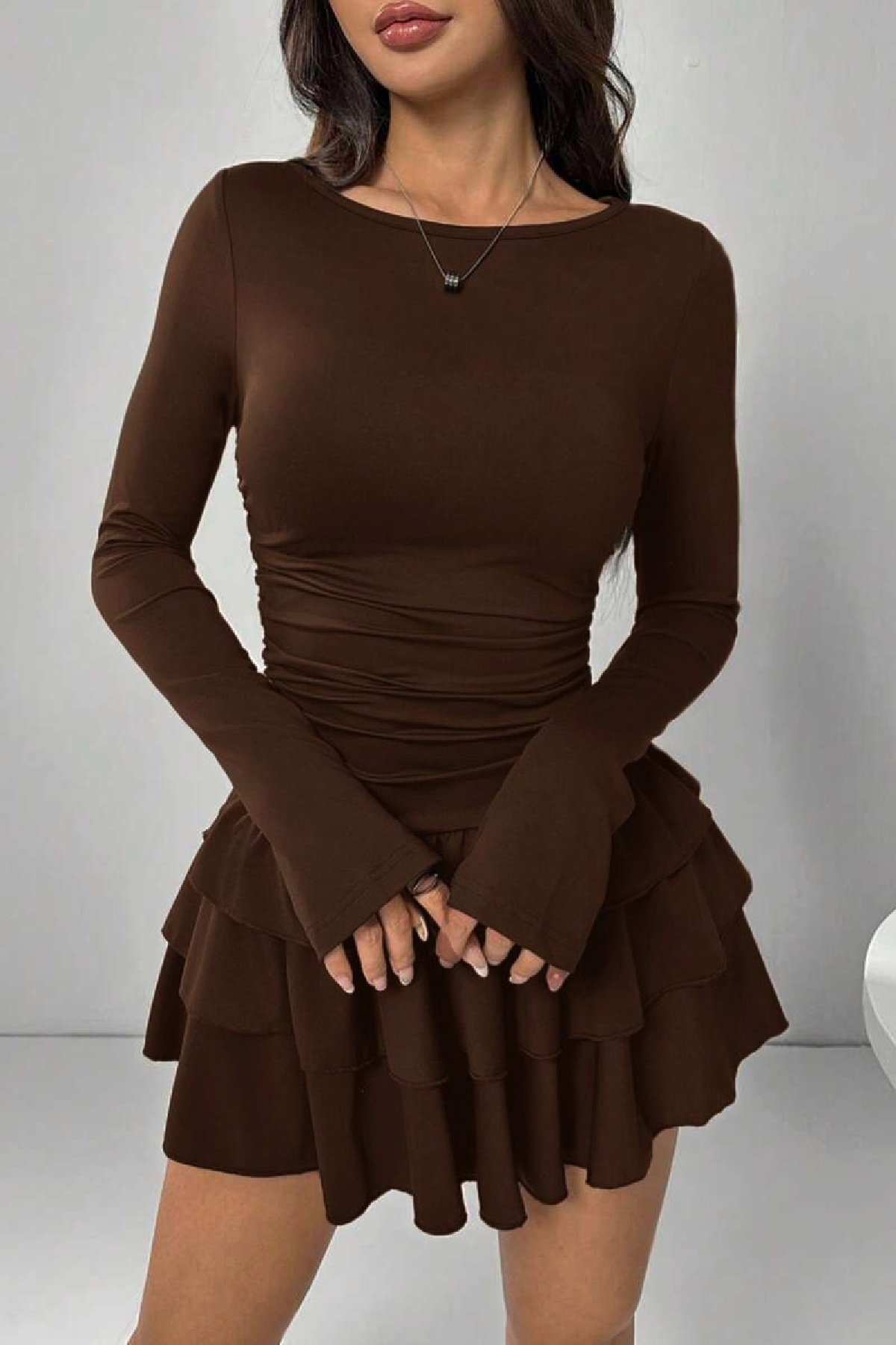 JE-TU Спідниця з багатошаровими воланами Міні-сукня JT9060