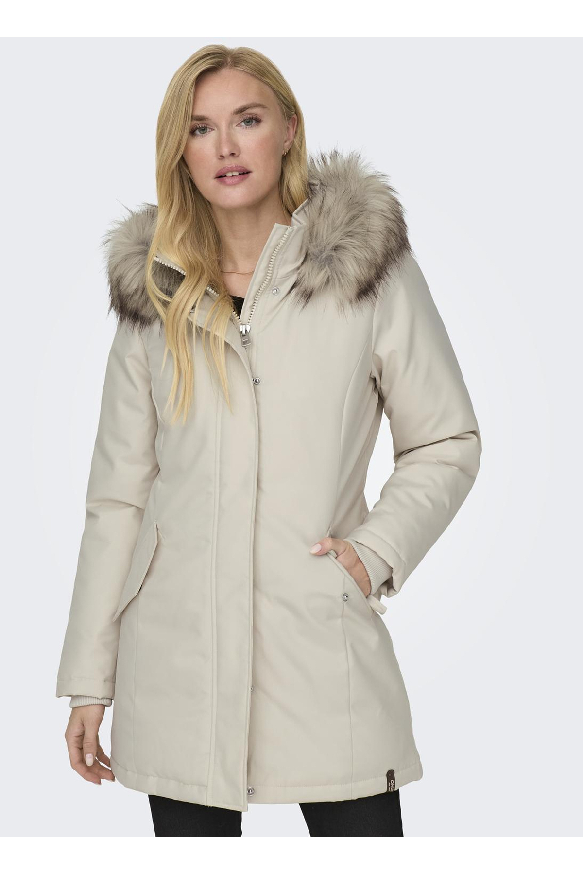 ONLY Krem Kadın Kaban ONLNEWKATY PARKA CC OTW görsel 3