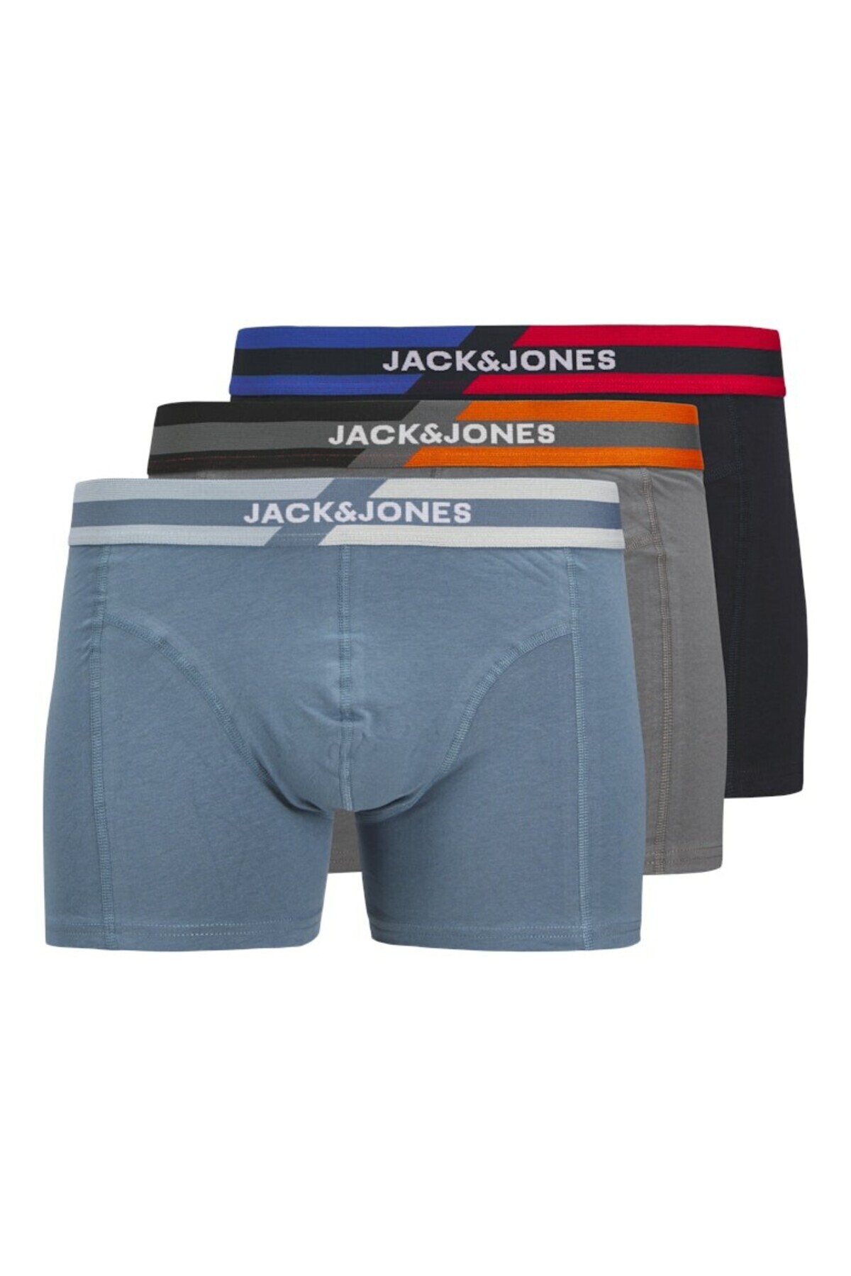 جک اند جونز تنه جامد مردانه آبی Jacsteve 3 Pack Mr. Boxer 12268486-Oceanview