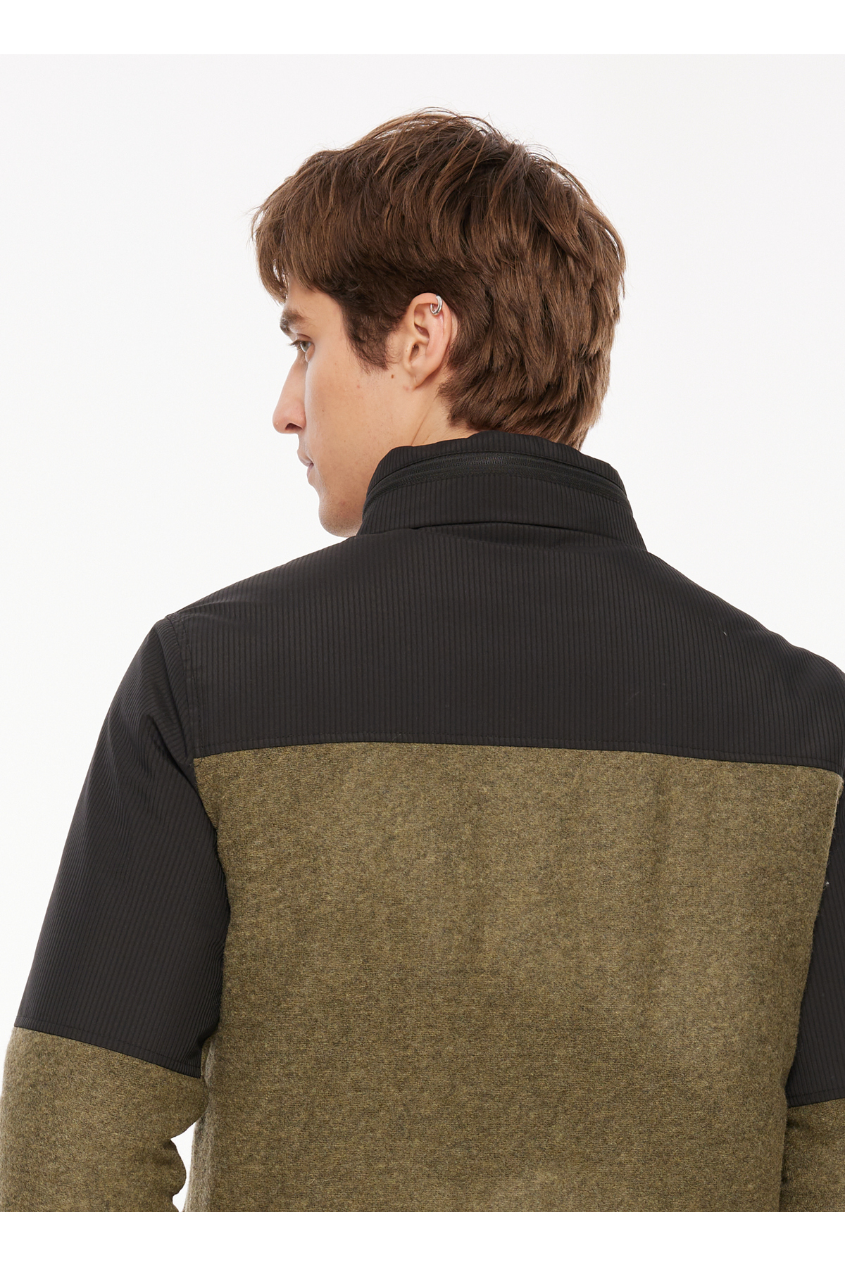 Discovery Expedition Haki Erkek Kapüşon Yaka Relaxed Fit Melanj Sweatmont D3WM-SWT12 görsel 4