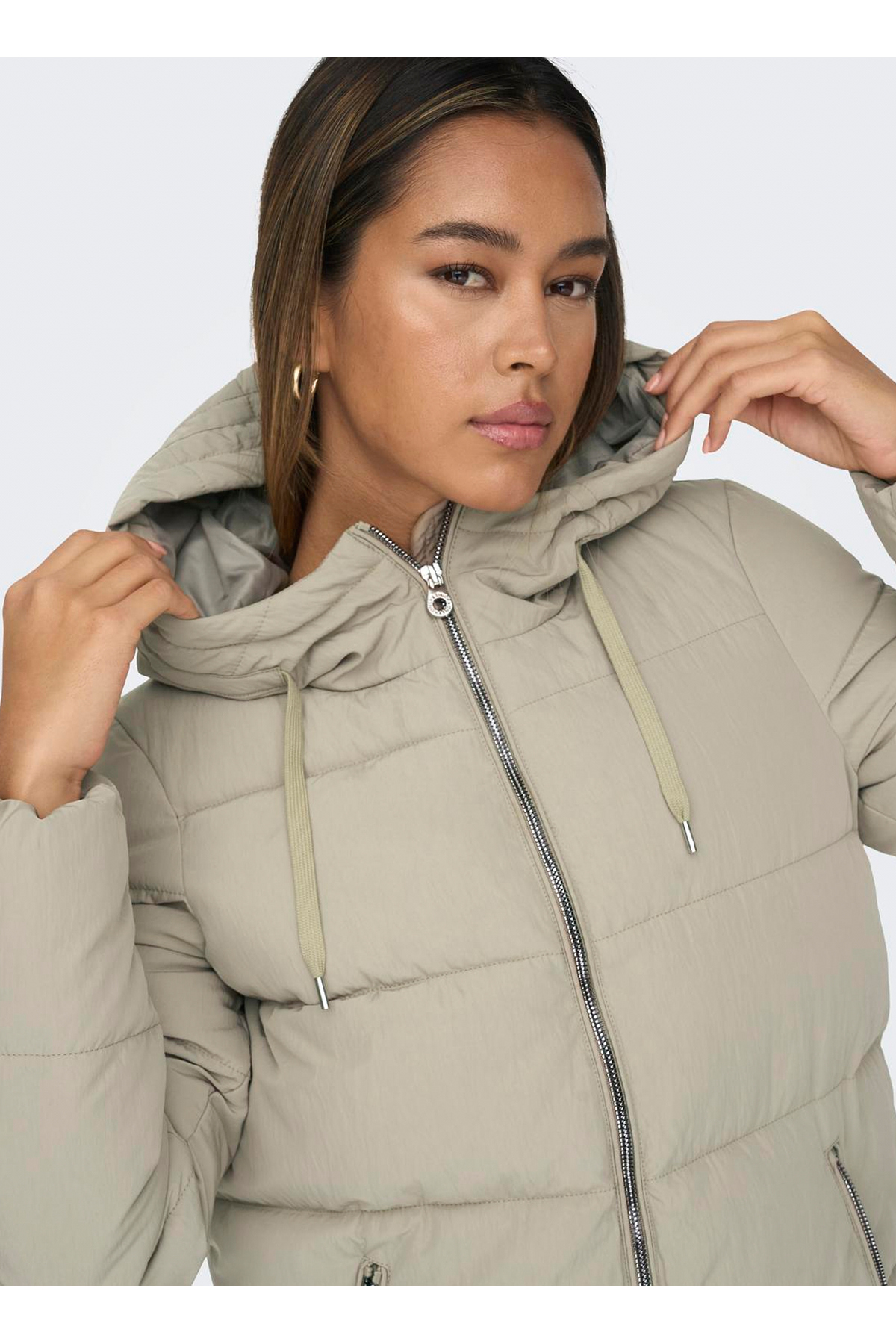 ONLY Açık Kahve Kadın Kaban ONLDOLLY LONG PUFFER COAT OTW NOOS görsel 5