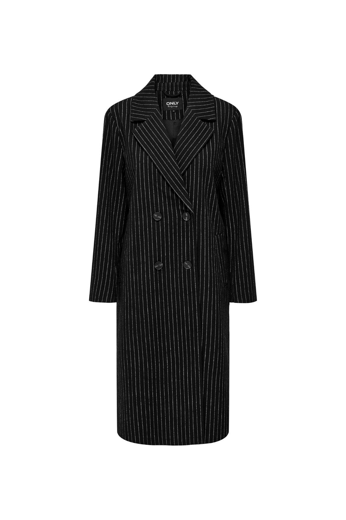 ONLY Koyu Siyah Kadın Çizgili Kaban 15293673 ONLJOSIE PIN STRIPE WOOL COAT CC OT görsel 5