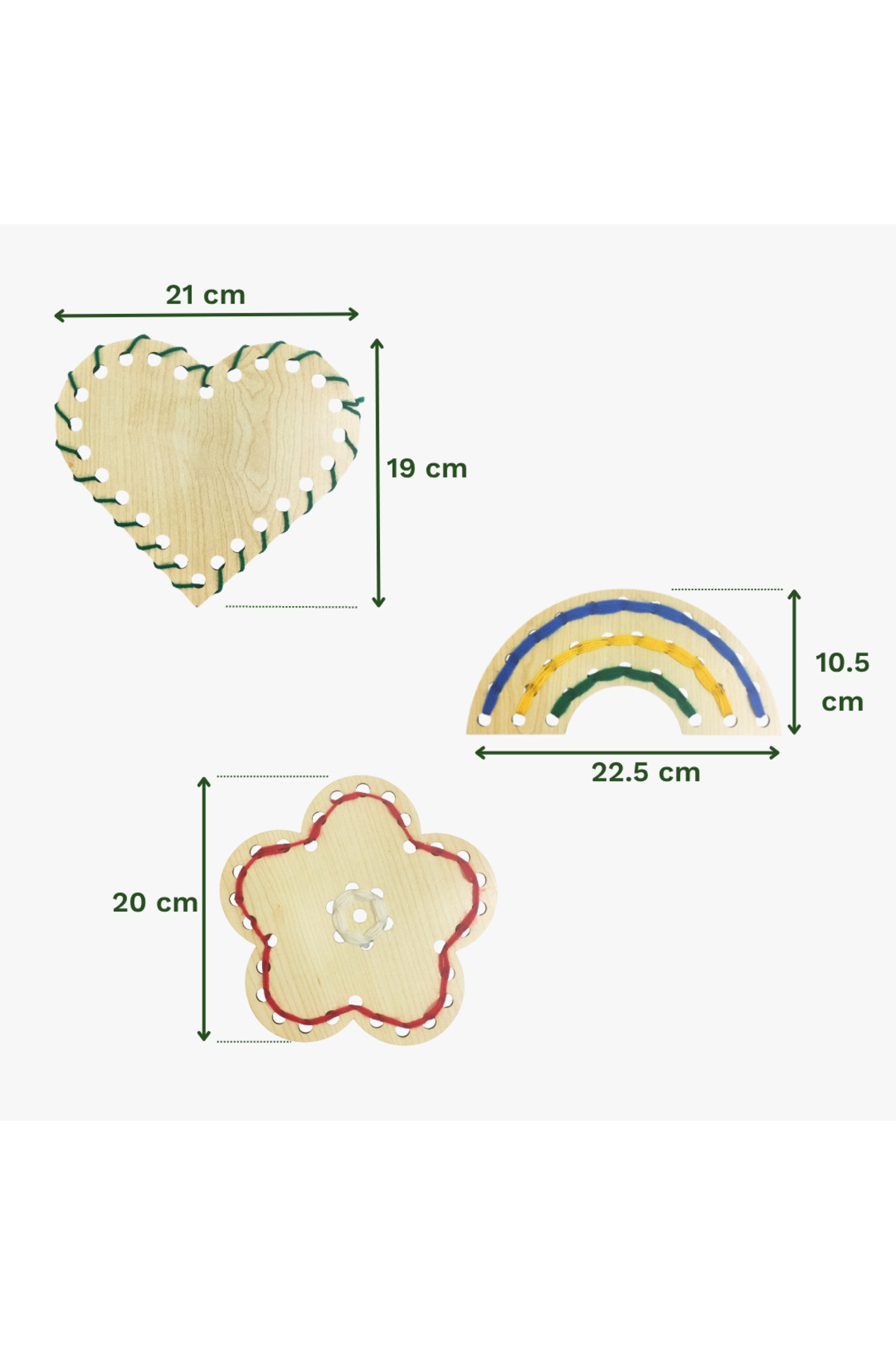 Dodo Montessori Ahşap Dikiş ve Desen Kartları Seti – 3 Farklı Şekil, Güvenli İğne, 5 Renk İp | Montessori Aktivitesi fotoğrafı 5 (önizleme)