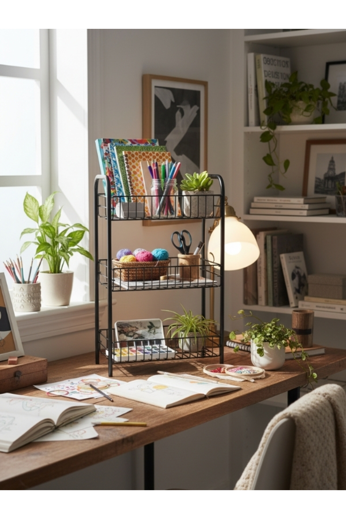 Emkatex Metal Çocuk Kitaplık - Organizer - Dekoratif Ve Şık Kitaplık Modeli - Kitap Düzenleyici fotoğrafı 2 (önizleme)