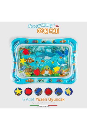 Elele Şişirilebilen Su Aktivite Ve Oyun Matı Mavi