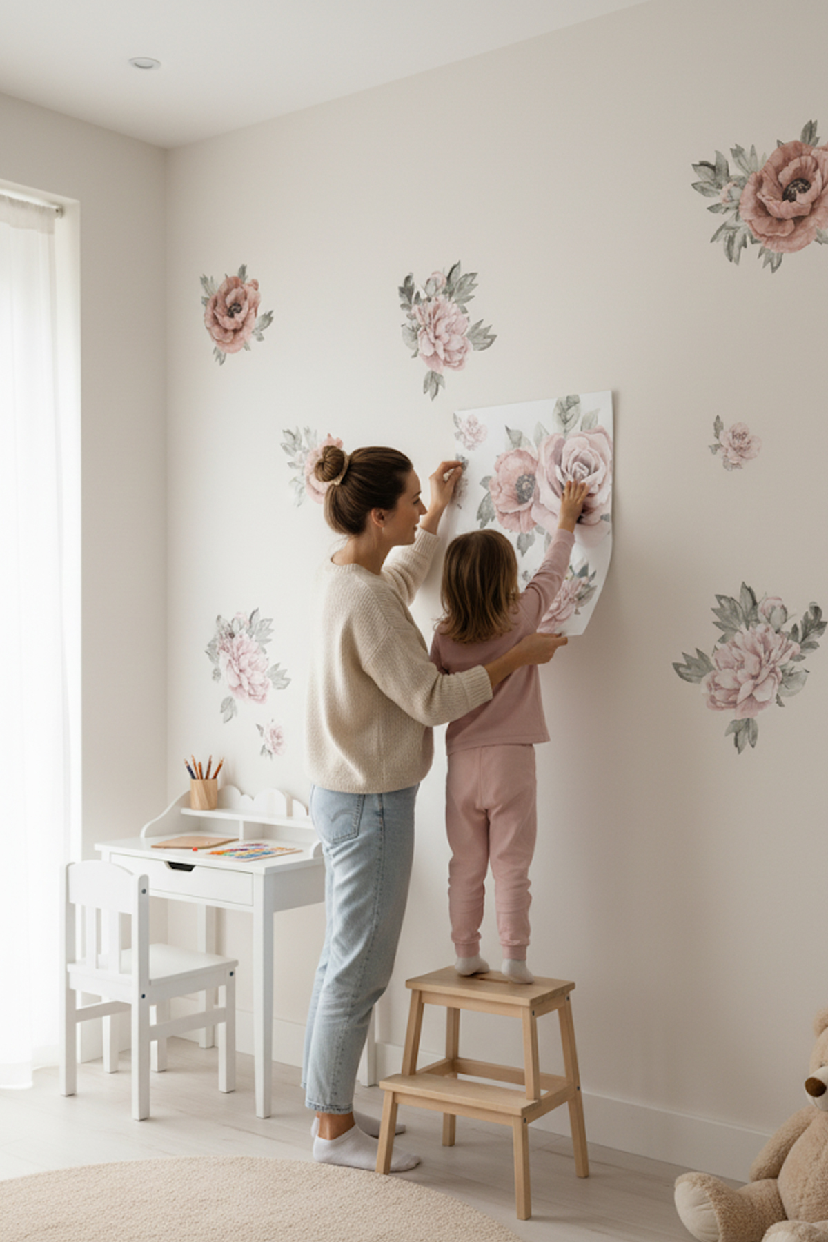 Kt Grup Kahverengi Şakayık Çiçekler Modern Duvar Sticker Seti fotoğrafı 3 (önizleme)
