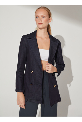 Fabrika Kruvaze Koyu İndigo Kadın Ceket HOMAN