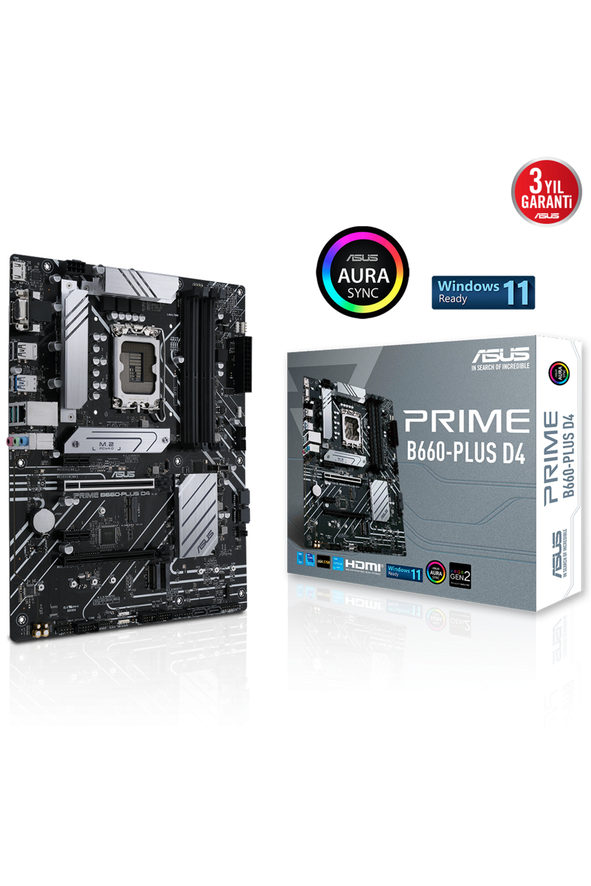 ASUS PRIME B660-PLUS D4 B660 DDR4 (Vga Yok) GLan 2.5G ATX HDMI DP