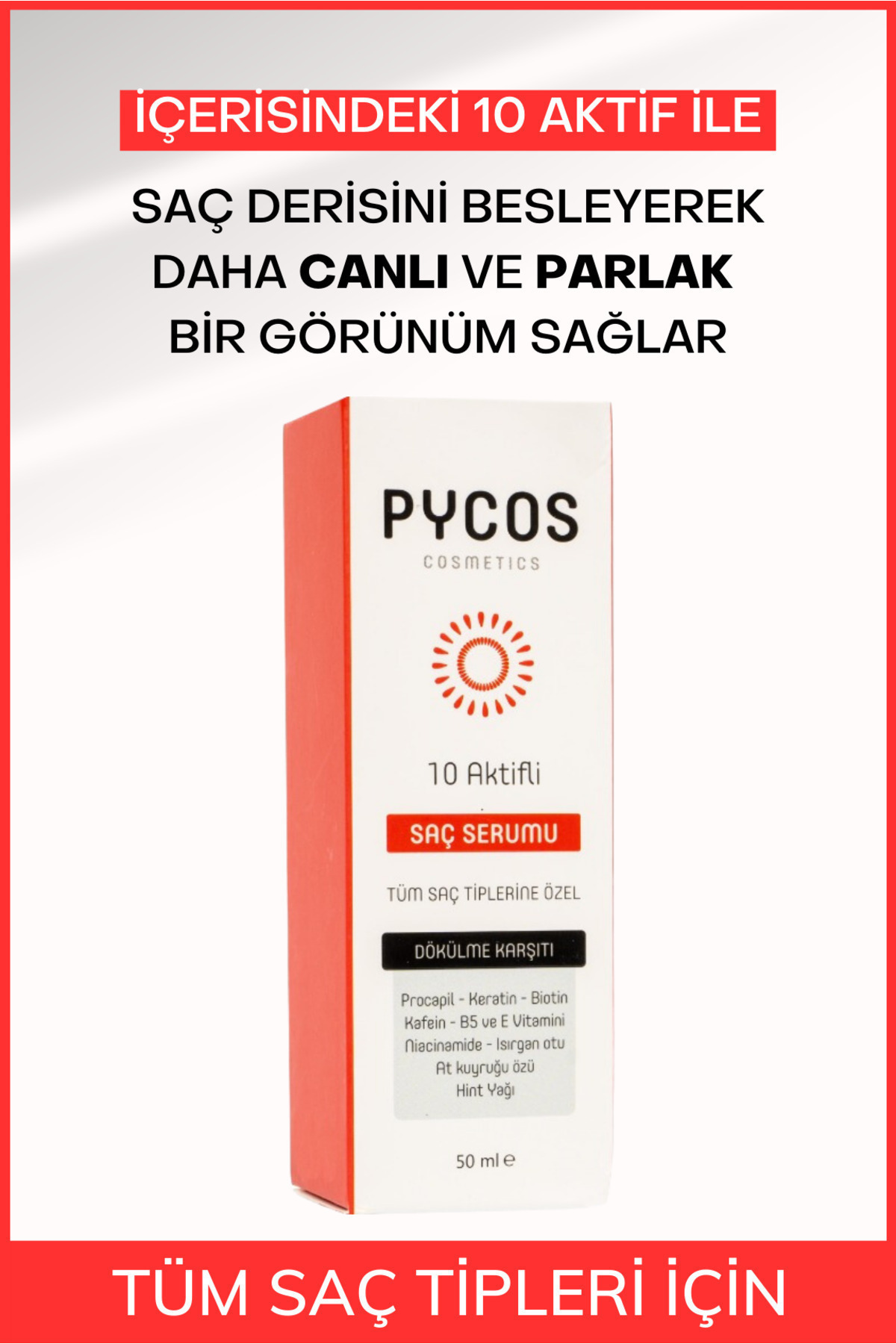 10 Aktifli Yıpranmış Ve Dökülen Saçlara Özel Onarıcı - Güçlendirici Saç Bakım Serumu 50ml — 8681508740523 — تصویر 2 از 5