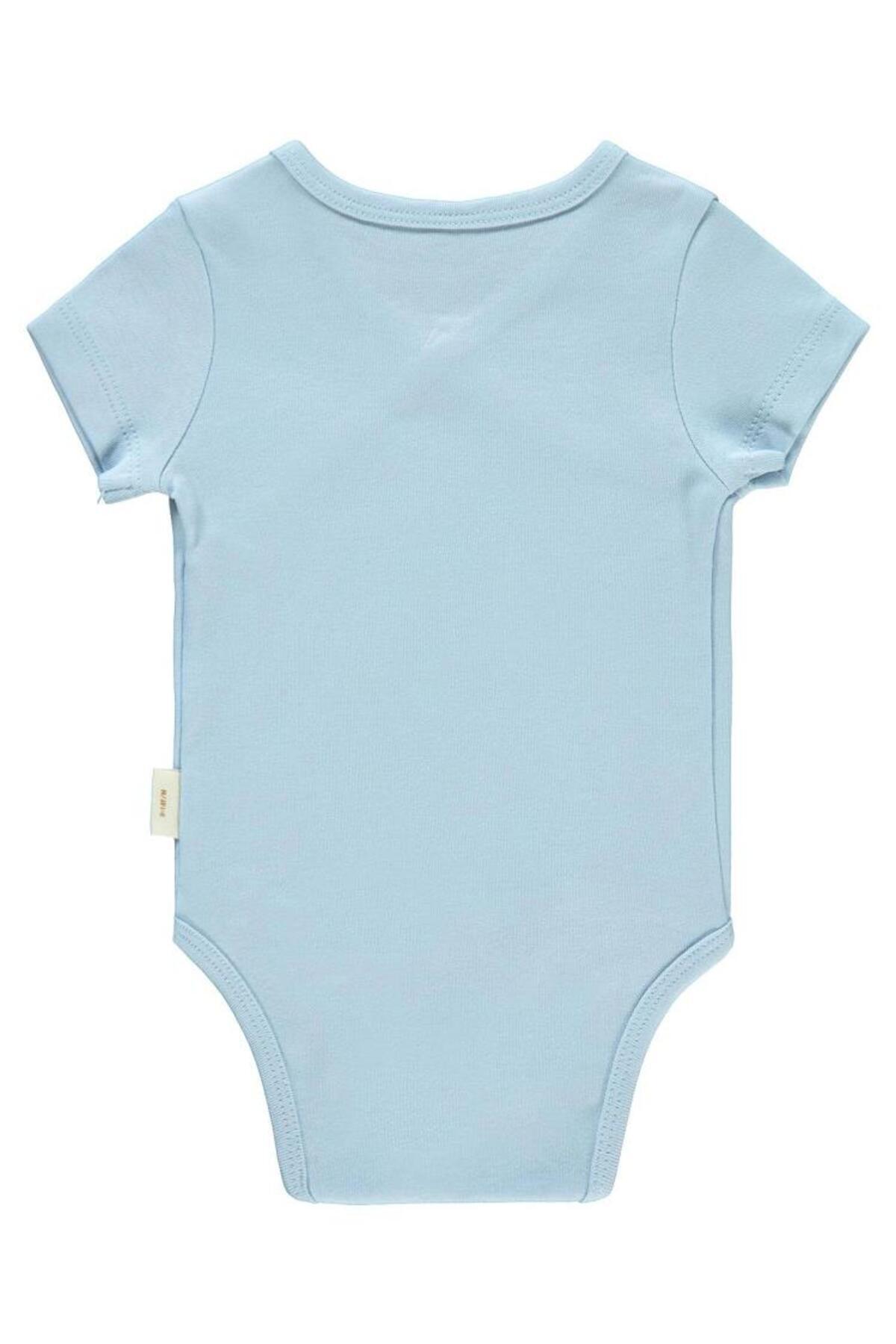 سیویل بیبی بادی اسنپ دار دو دکمه نخی ارگانیک مناسب برای نوزاد 0-3 ماه - آبی 0-1 ماه سیویل بیبی بادی اسنپ دار دو دکمه نخی ارگانیک مناسب برای نوزاد 0-3 ماه - آبی 0-1 ماه