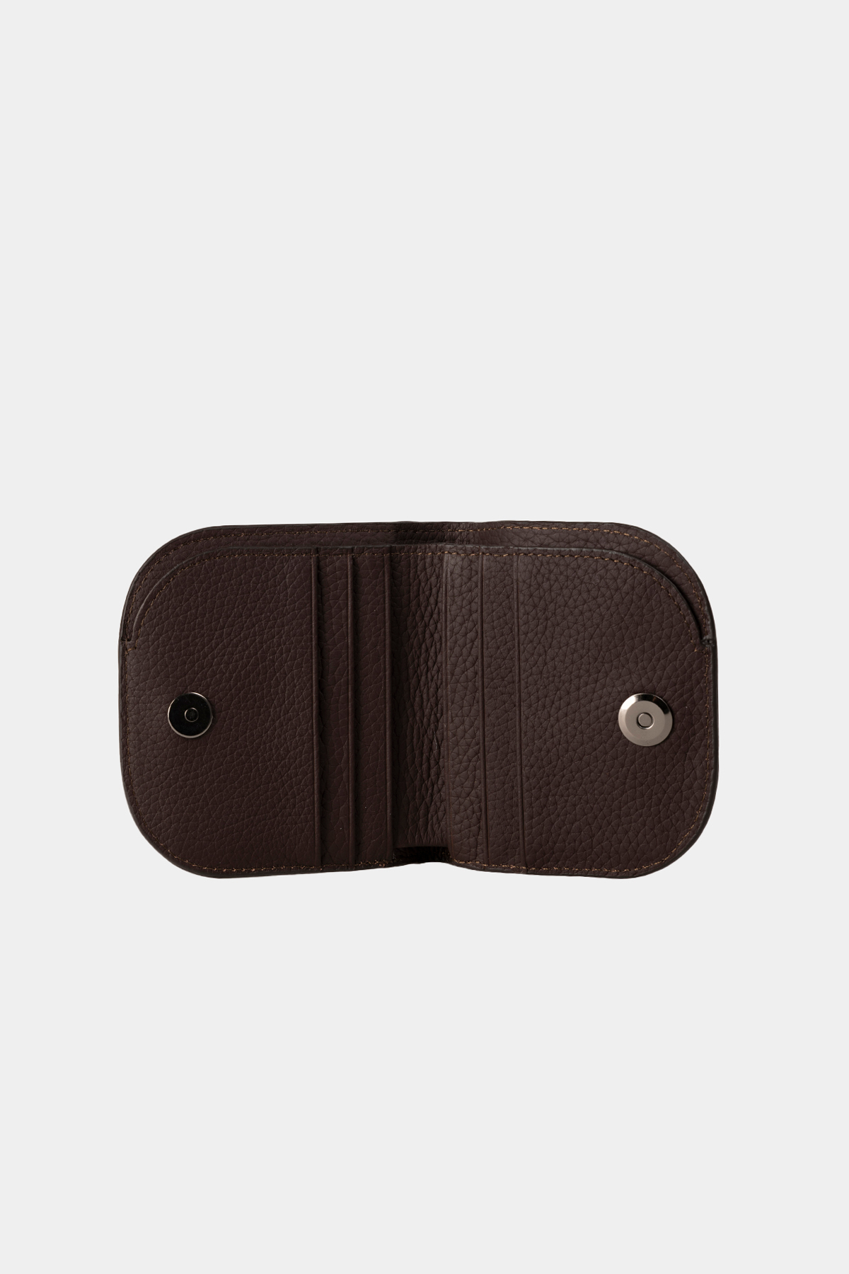 Grande 2817 Hakiki Deri Oval Tasarım Minimal Cüzdan Flother Kahve görsel 5