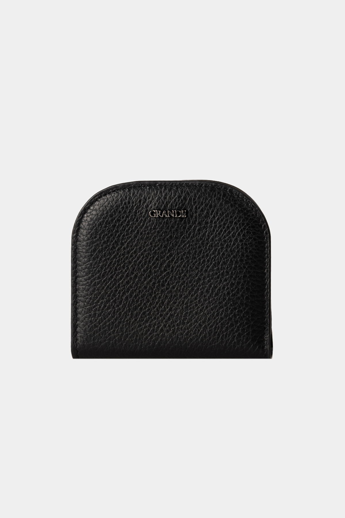 Grande 2817 Hakiki Deri Oval Tasarım Minimal Cüzdan Flother Siyah görsel 4