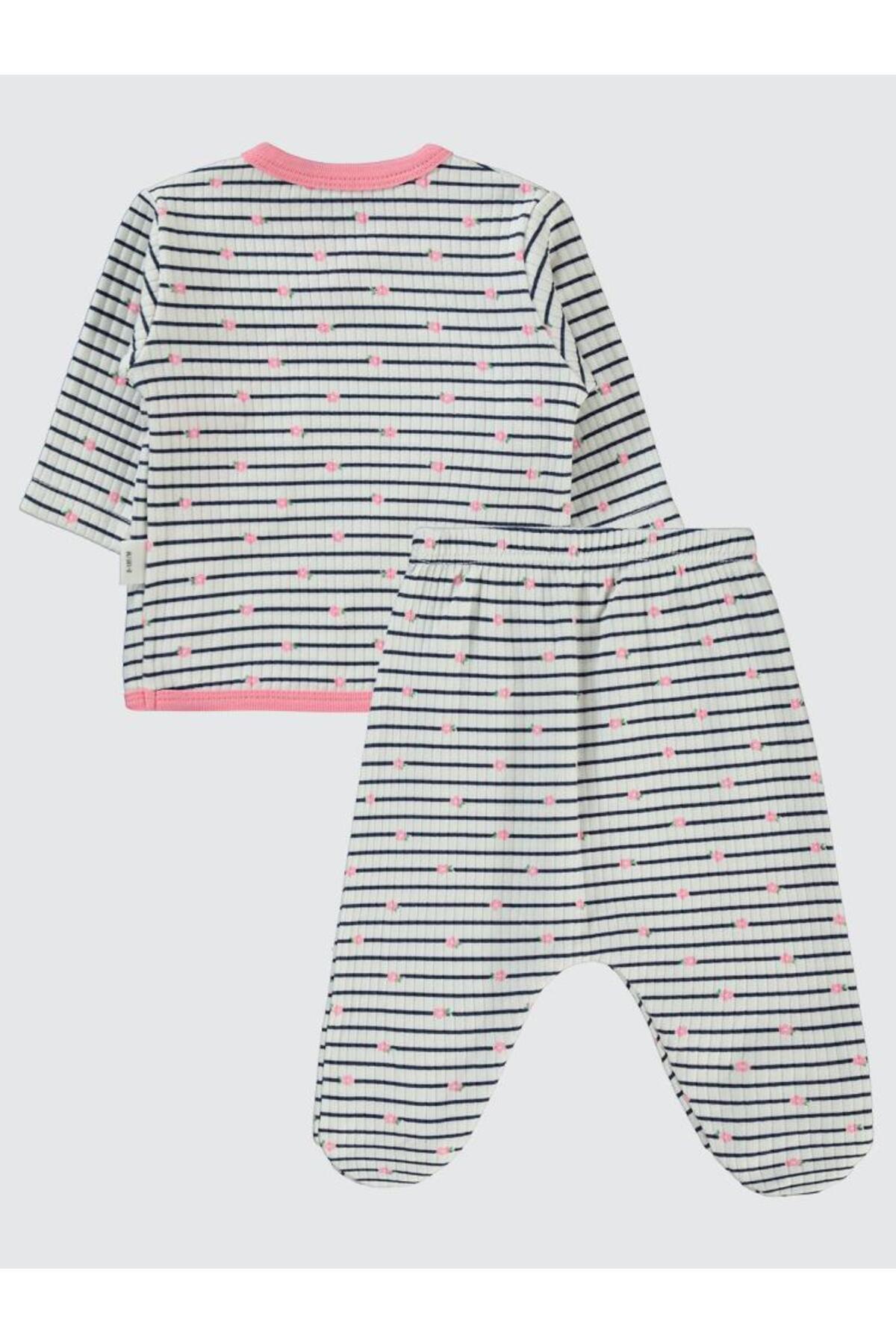 سیویل بیبی ست‌های بادی طرح‌دار کوچک و زیبا - صورتی 0-1 ماه